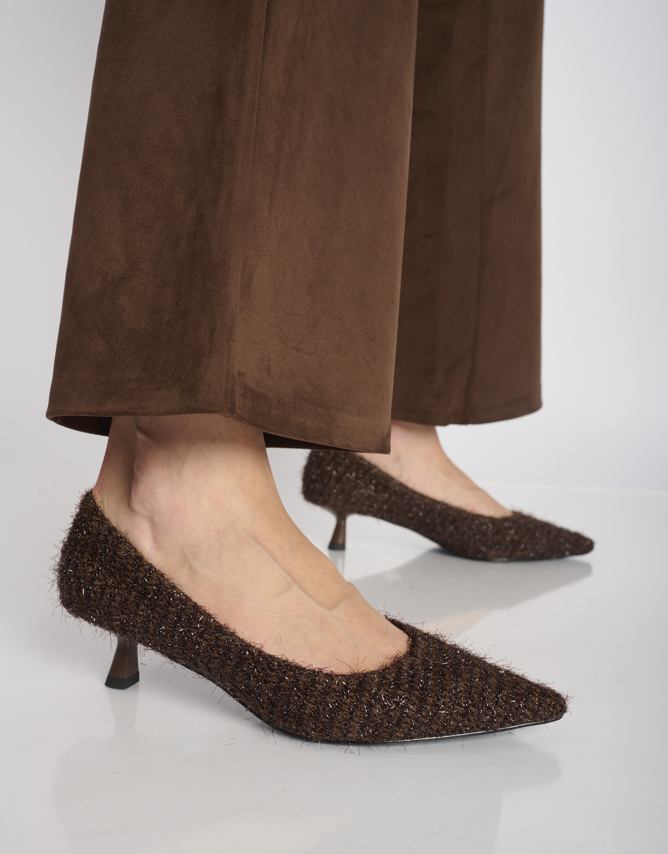 נעלי נשים -  - נעלי סירה עם עקב LOBELIA - חום כהה2