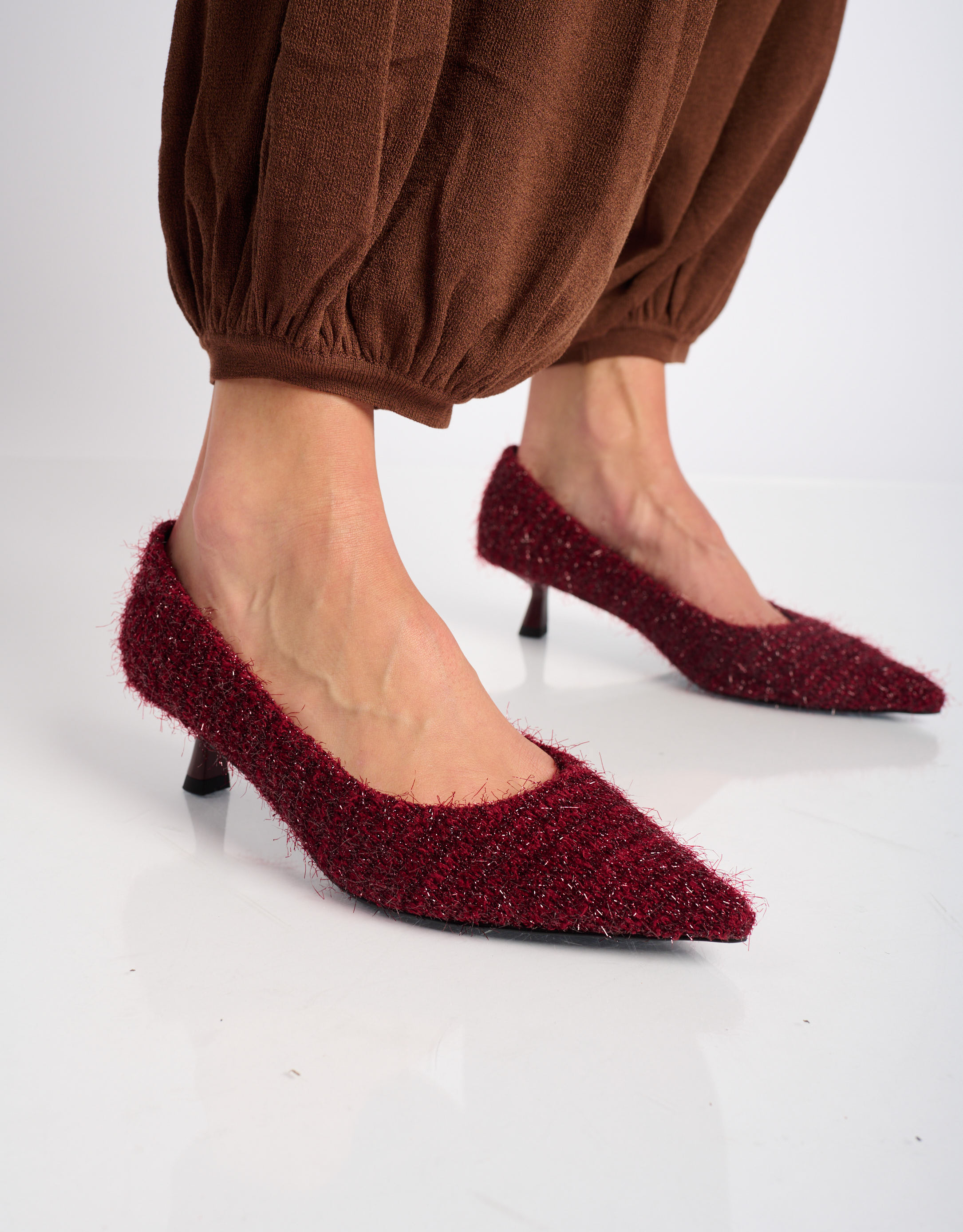 נעלי נשים -  - נעלי סירה עם עקב LOBELIA - בורדו3