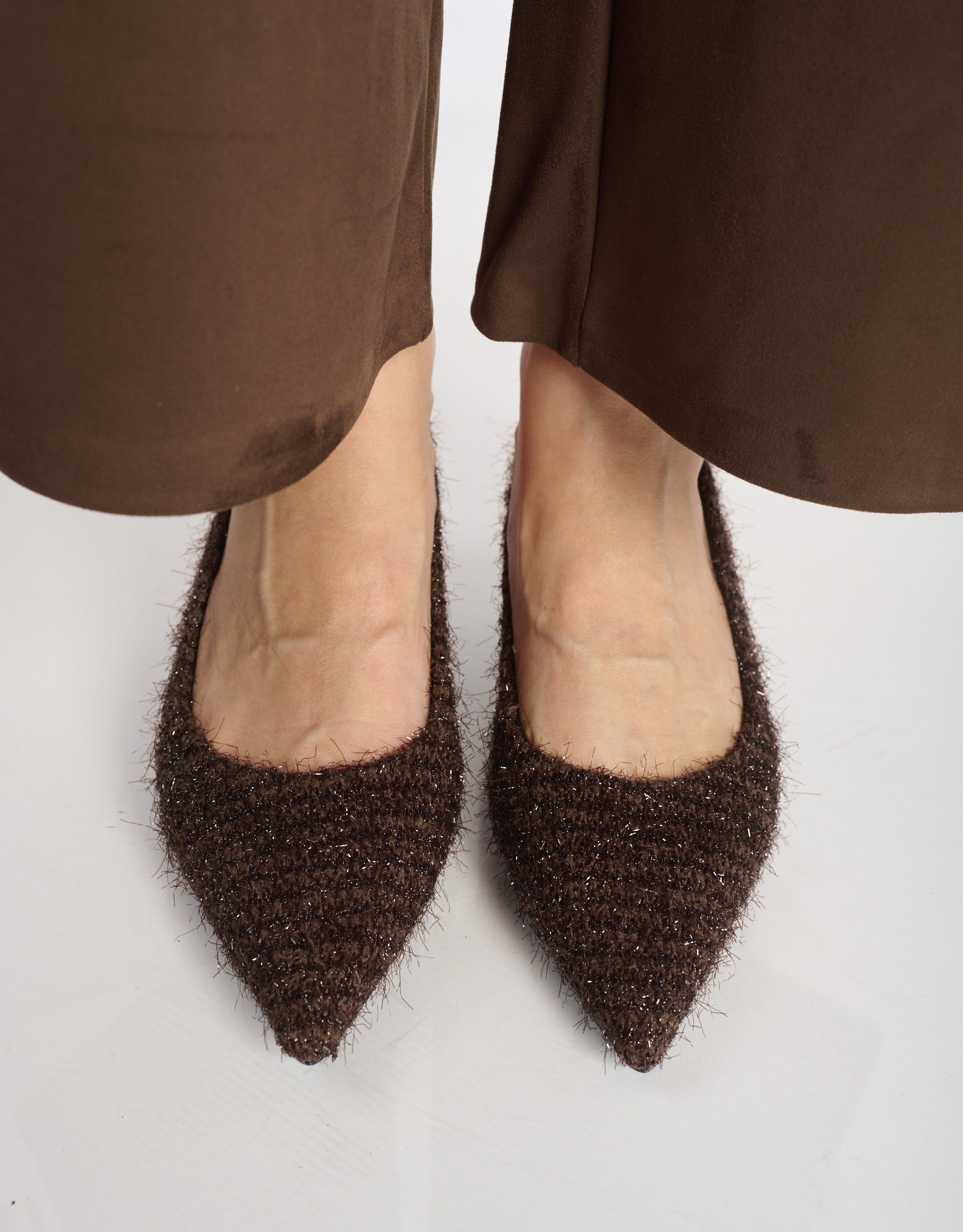 נעלי נשים -  - נעלי סירה עם עקב LOBELIA - חום כהה4