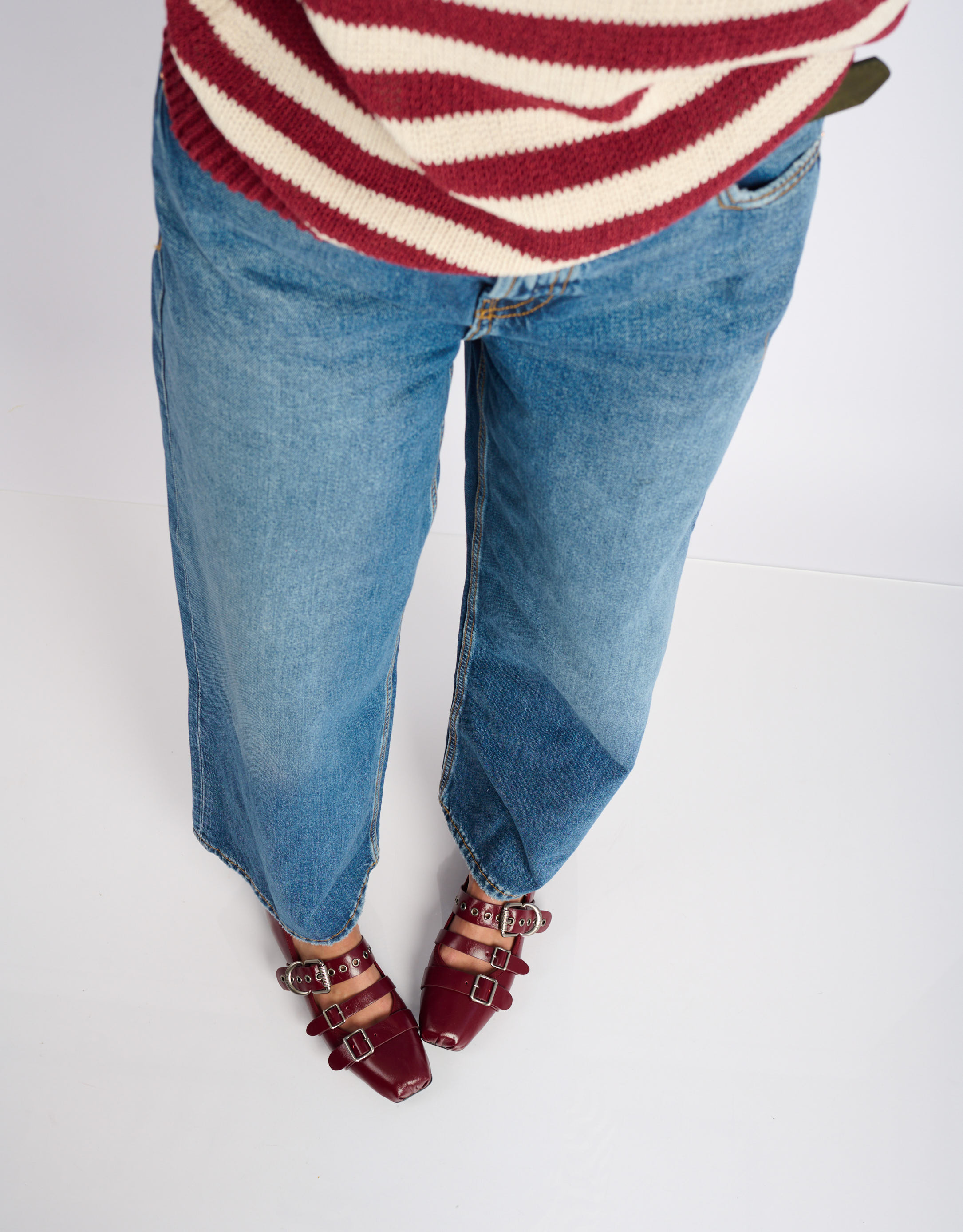 נעלי נשים -  - נעלי סירה  שטוחות AGAVE - בורדו3