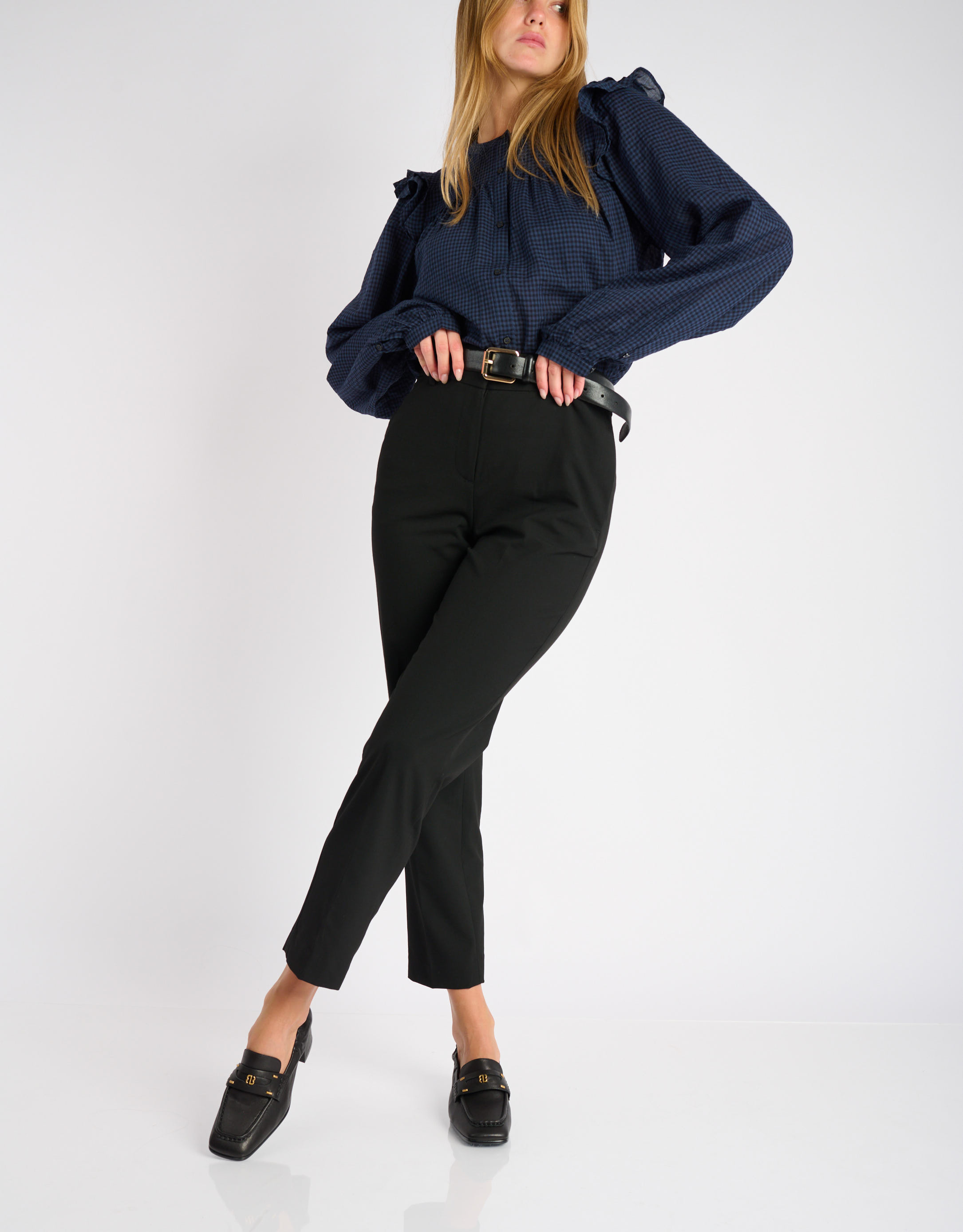 נעלי נשים -  - נעלי מוקסין עם עקב DALIA - שחור2