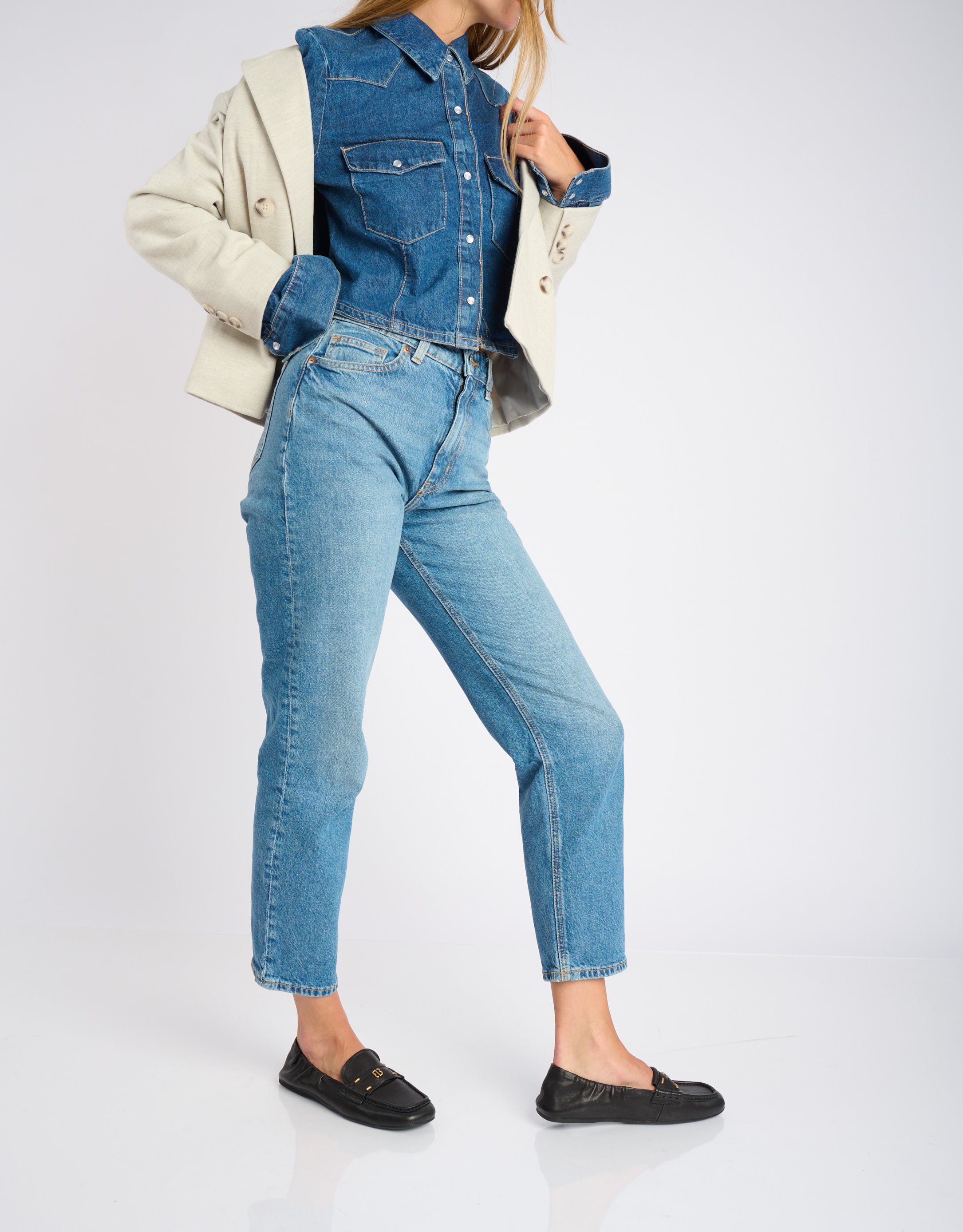 נעלי נשים -  - נעלי מוקסין שטוחות DALIA - שחור4