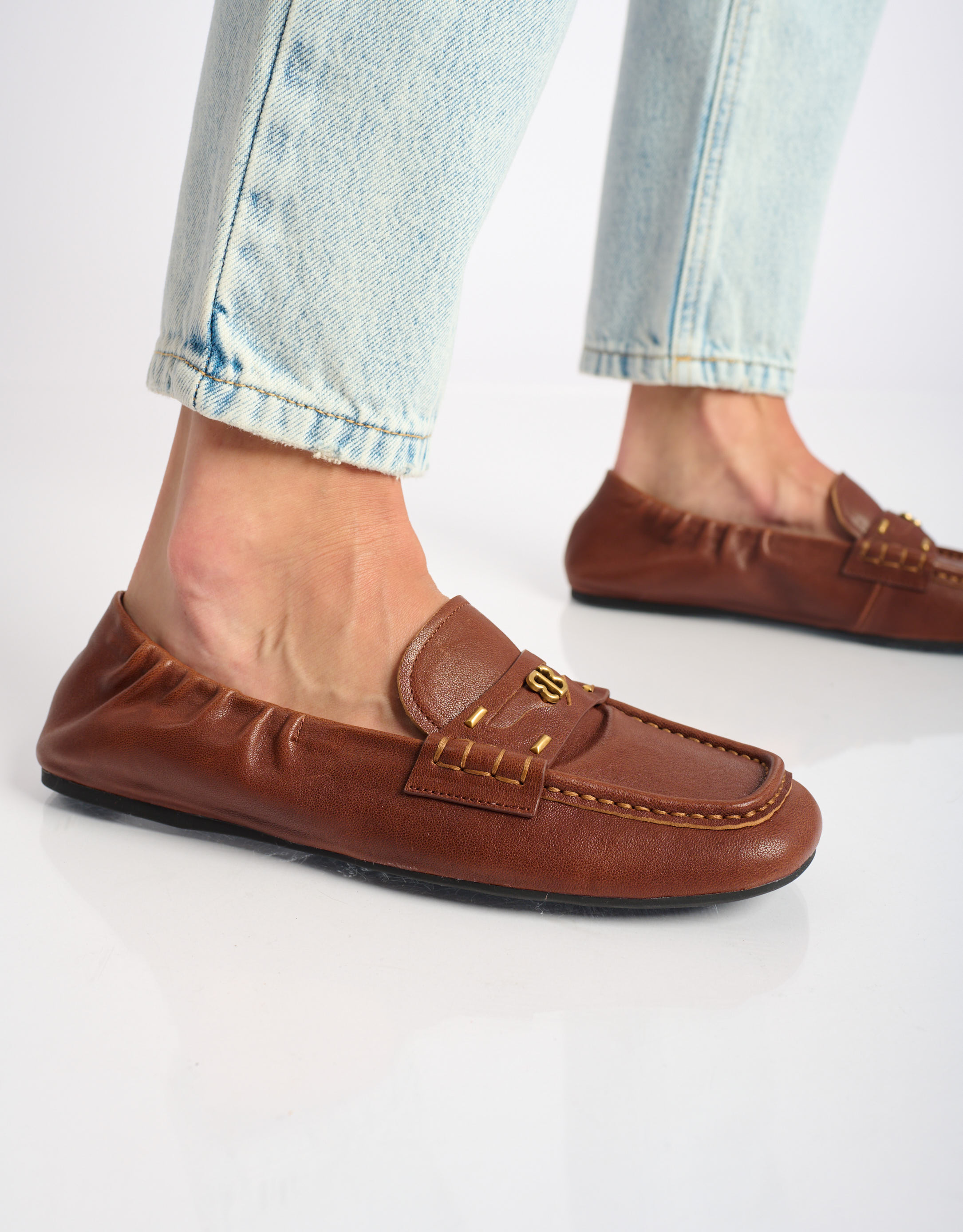 נעלי נשים -  - נעלי מוקסין שטוחות DALIA - קוניאק4