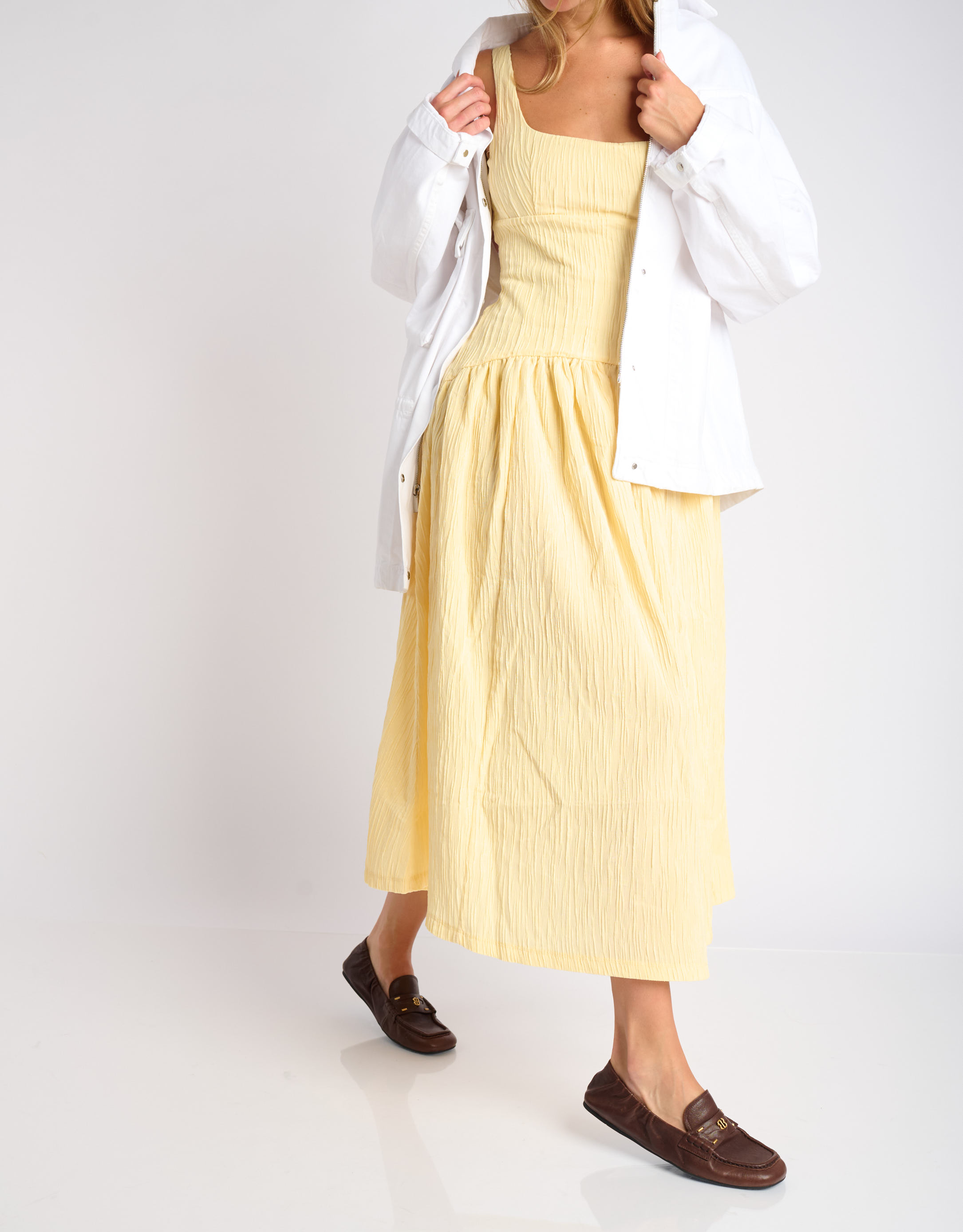 נעלי נשים -  - נעלי מוקסין שטוחות DALIA - חום כהה4