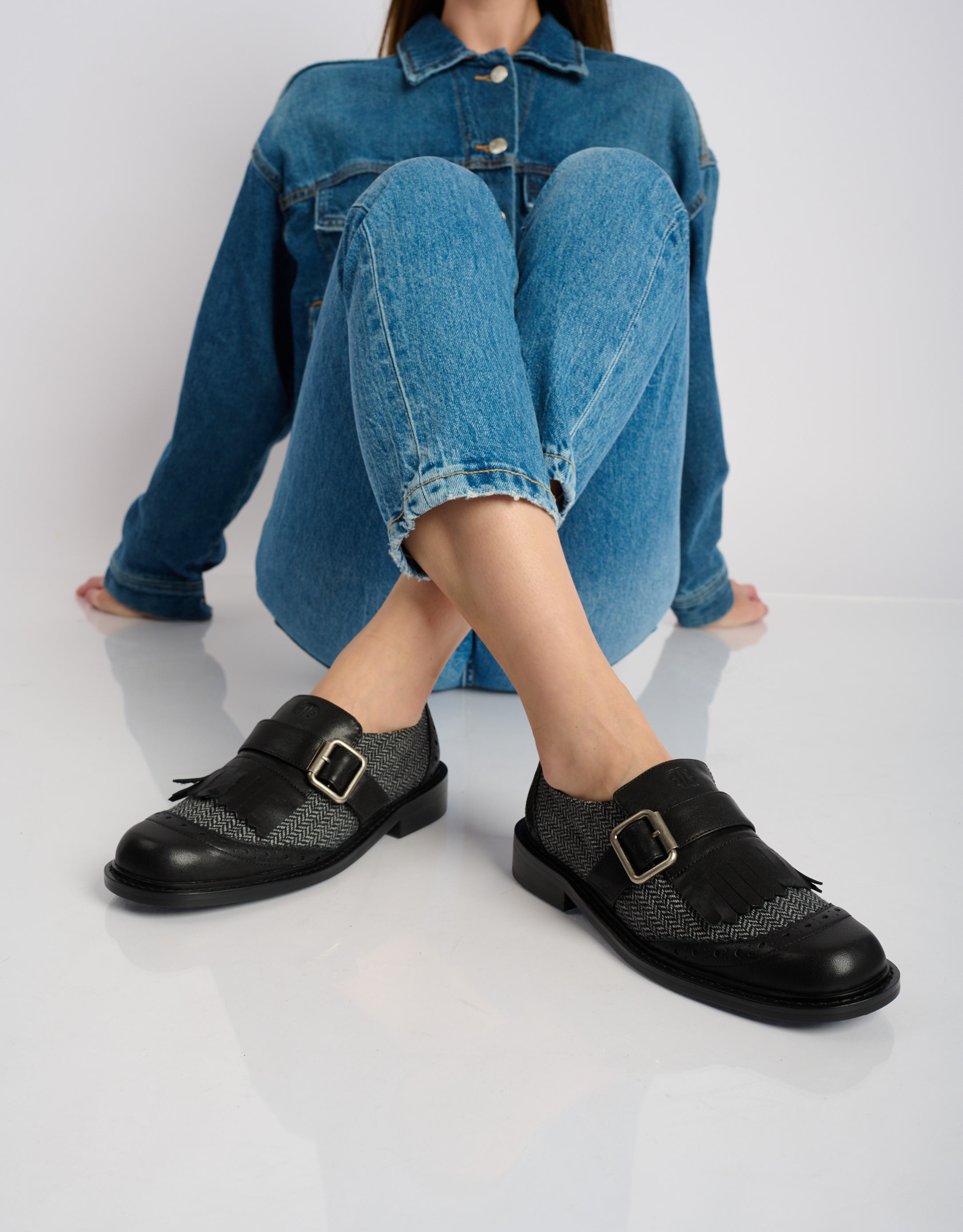 נעלי נשים -  - נעלי מוקסין משולבות VEGA - שחור2