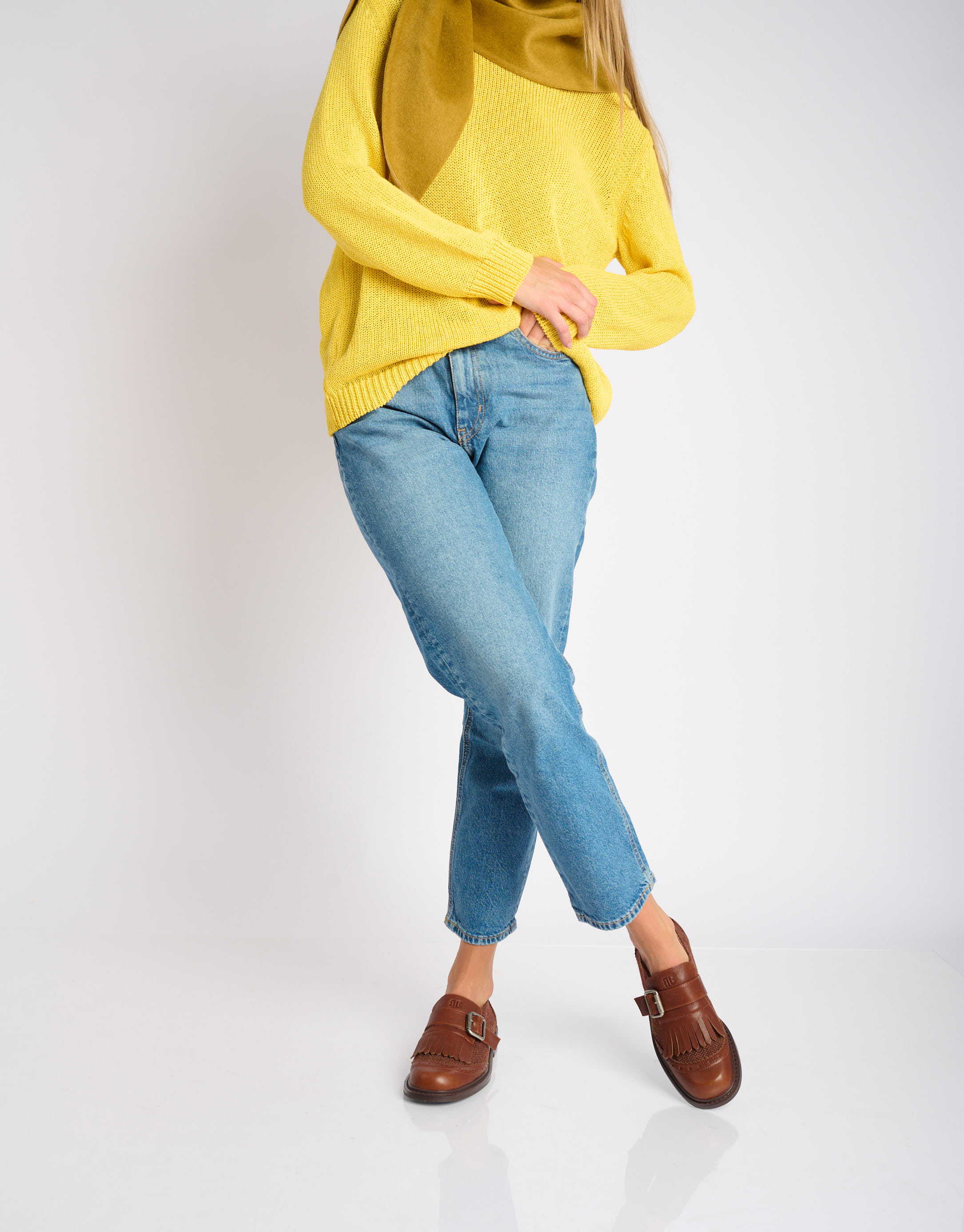 נעלי נשים -  - נעלי מוקסין משולבות VEGA - חום3