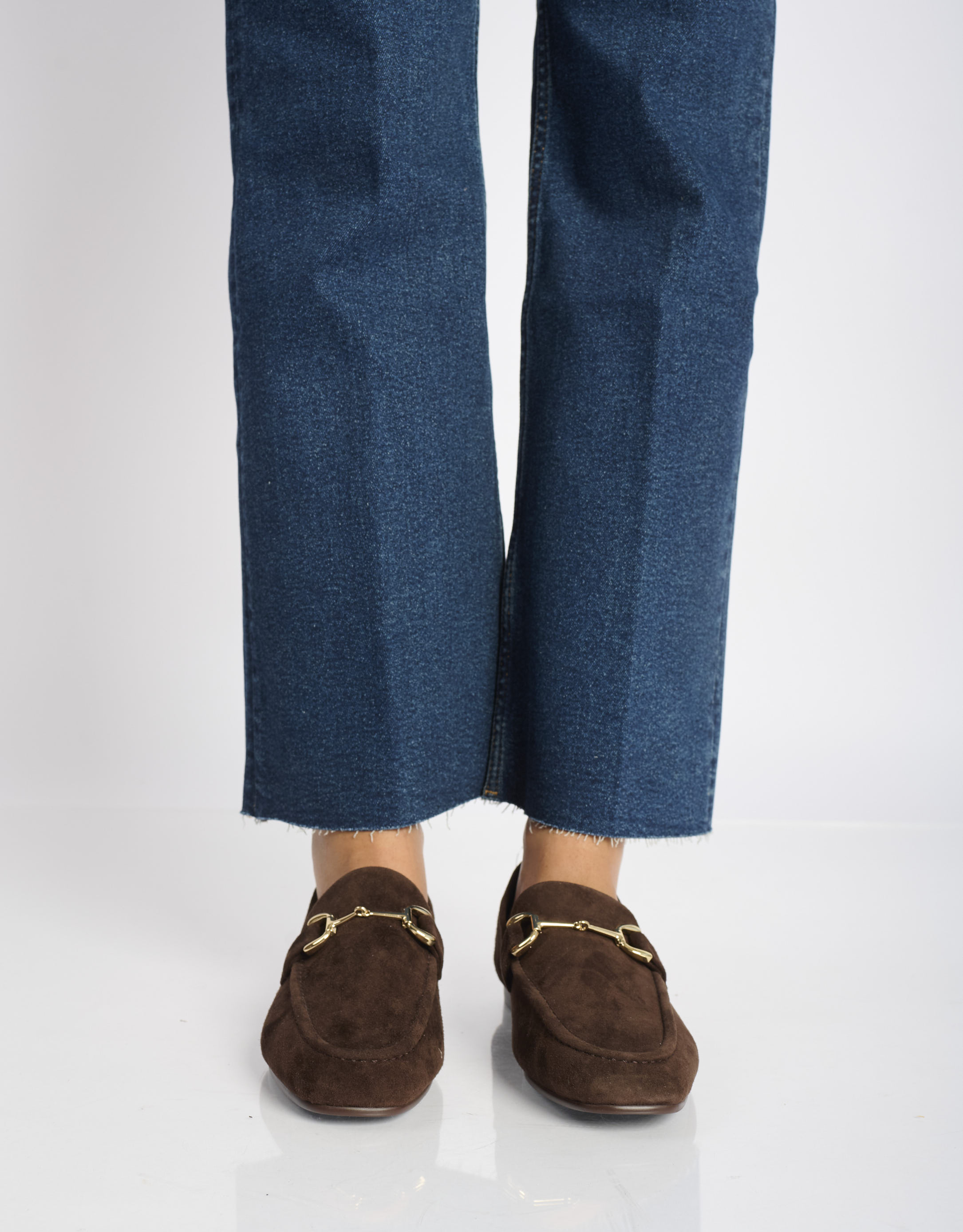 נעלי נשים -  - נעלי מוקסין זמש ASHE - חום כהה2