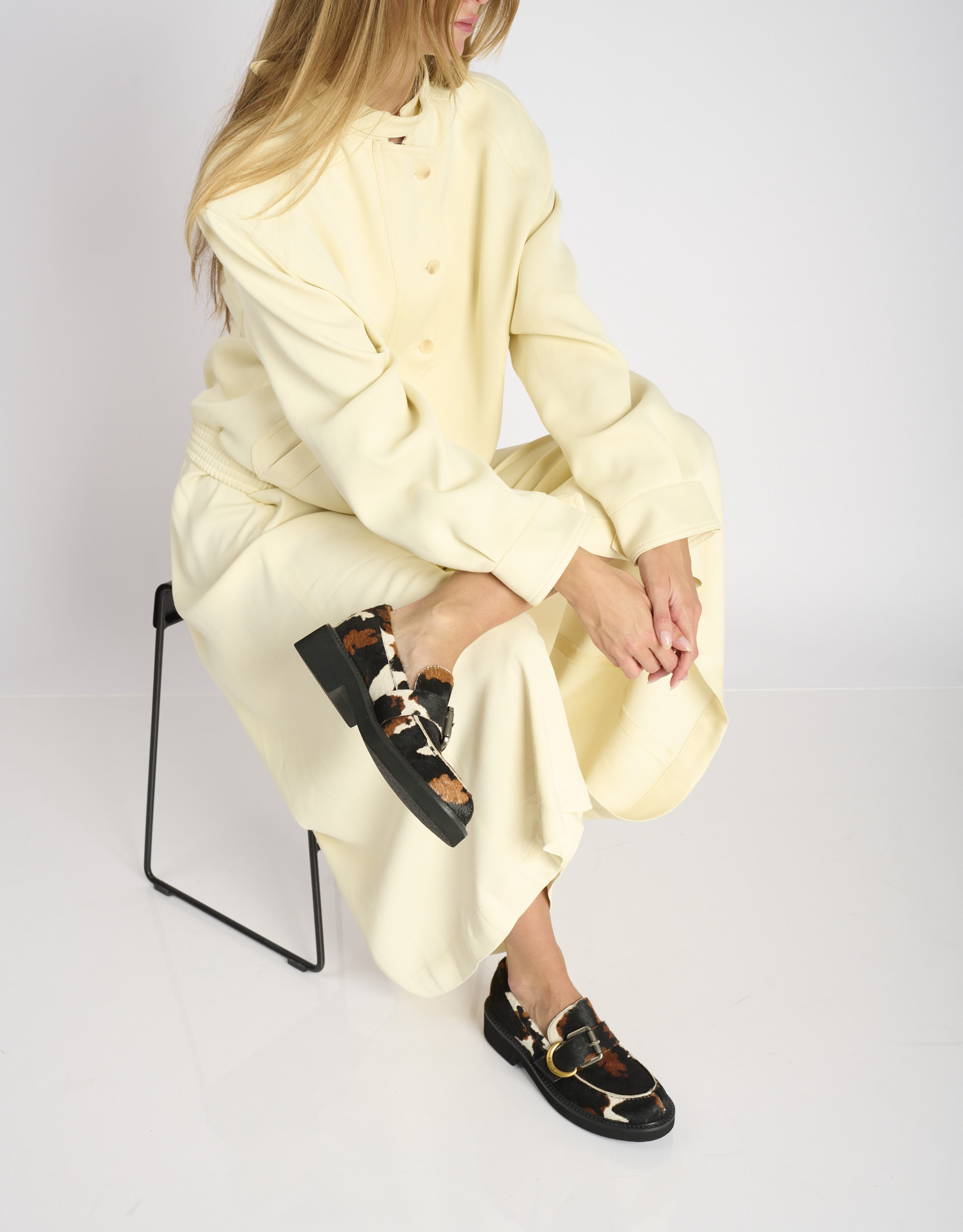 נעלי נשים -  - נעלי מוקסין KIMIA - לבן   חום4