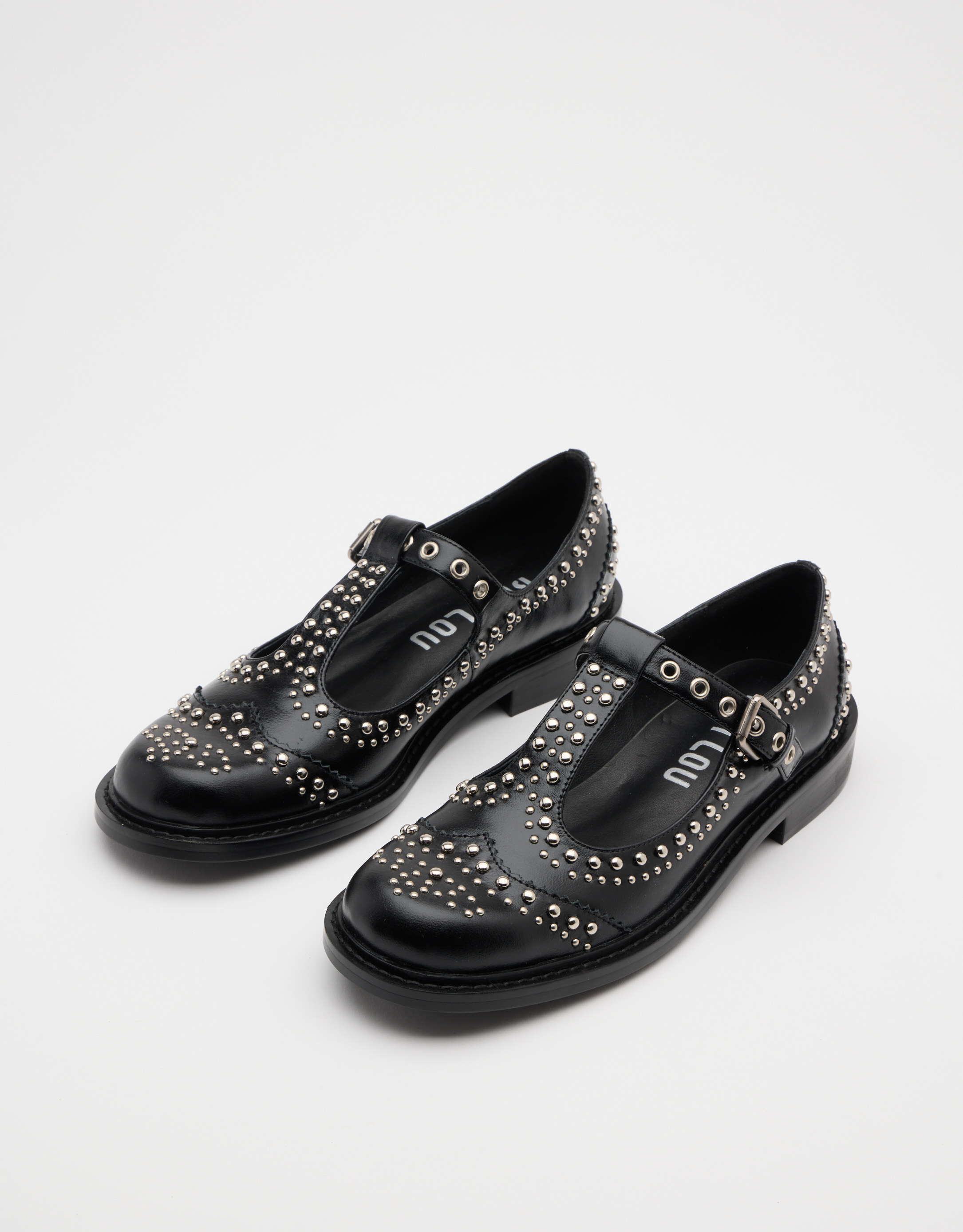 נעלי נשים -  - נעלי בובה עם ניטים ANKA - שחור1