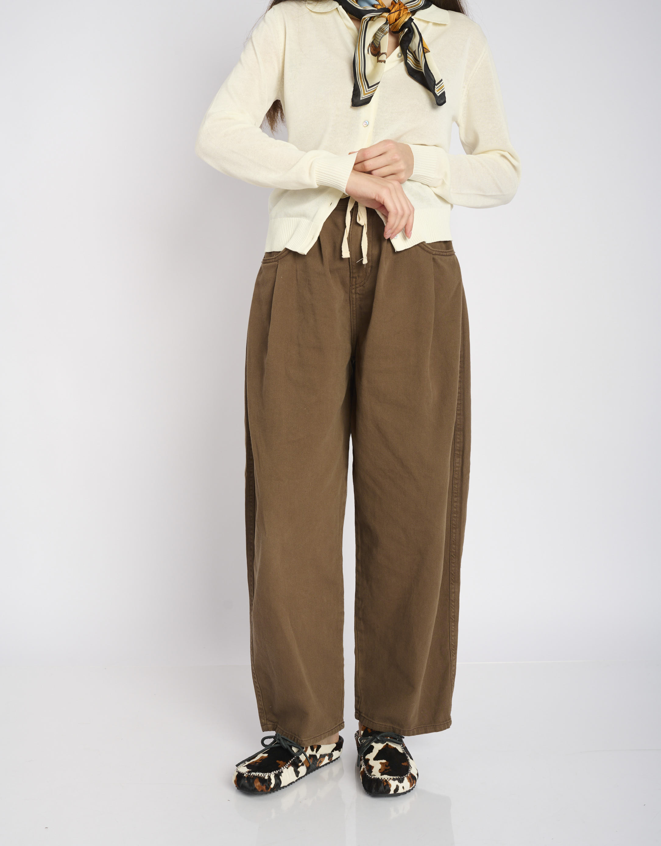 נעלי נשים -  - כפכפים עם הדפס ALEXIA - לבן   חום2