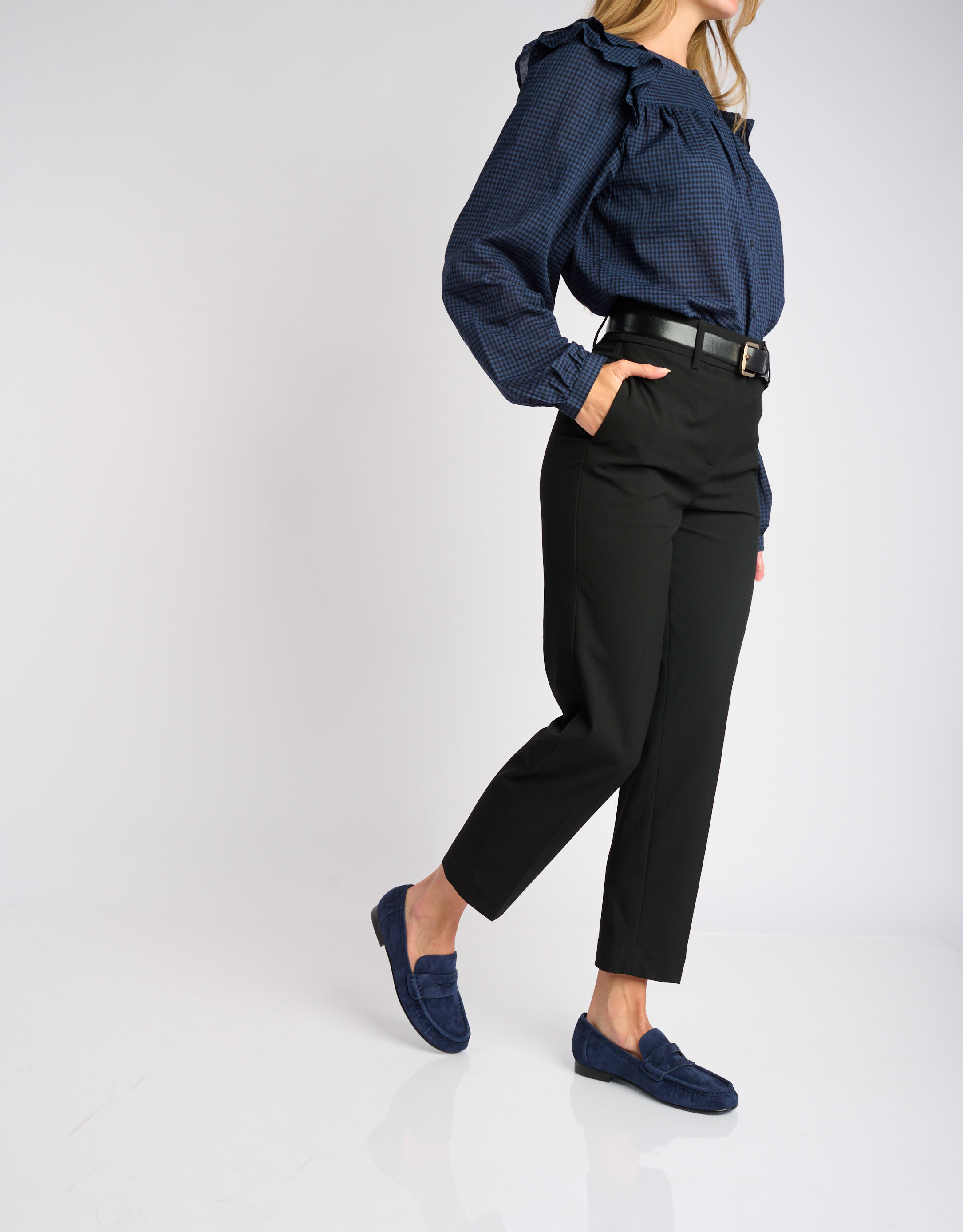 נעלי נשים -  - נעלי מוקסין זמש LYRA - כחול2