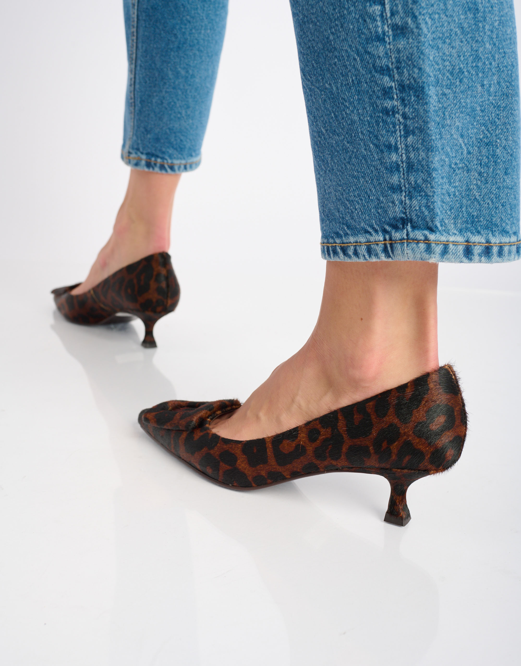 נעלי נשים -  - נעלי עקב עם הדפס BONNIE - נמר4