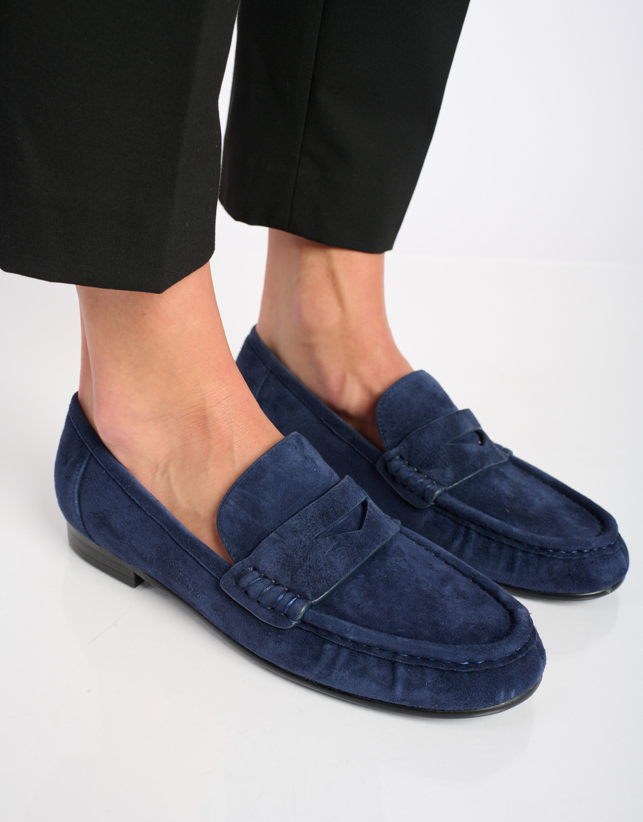 נעלי נשים -  - נעלי מוקסין זמש LYRA - כחול3