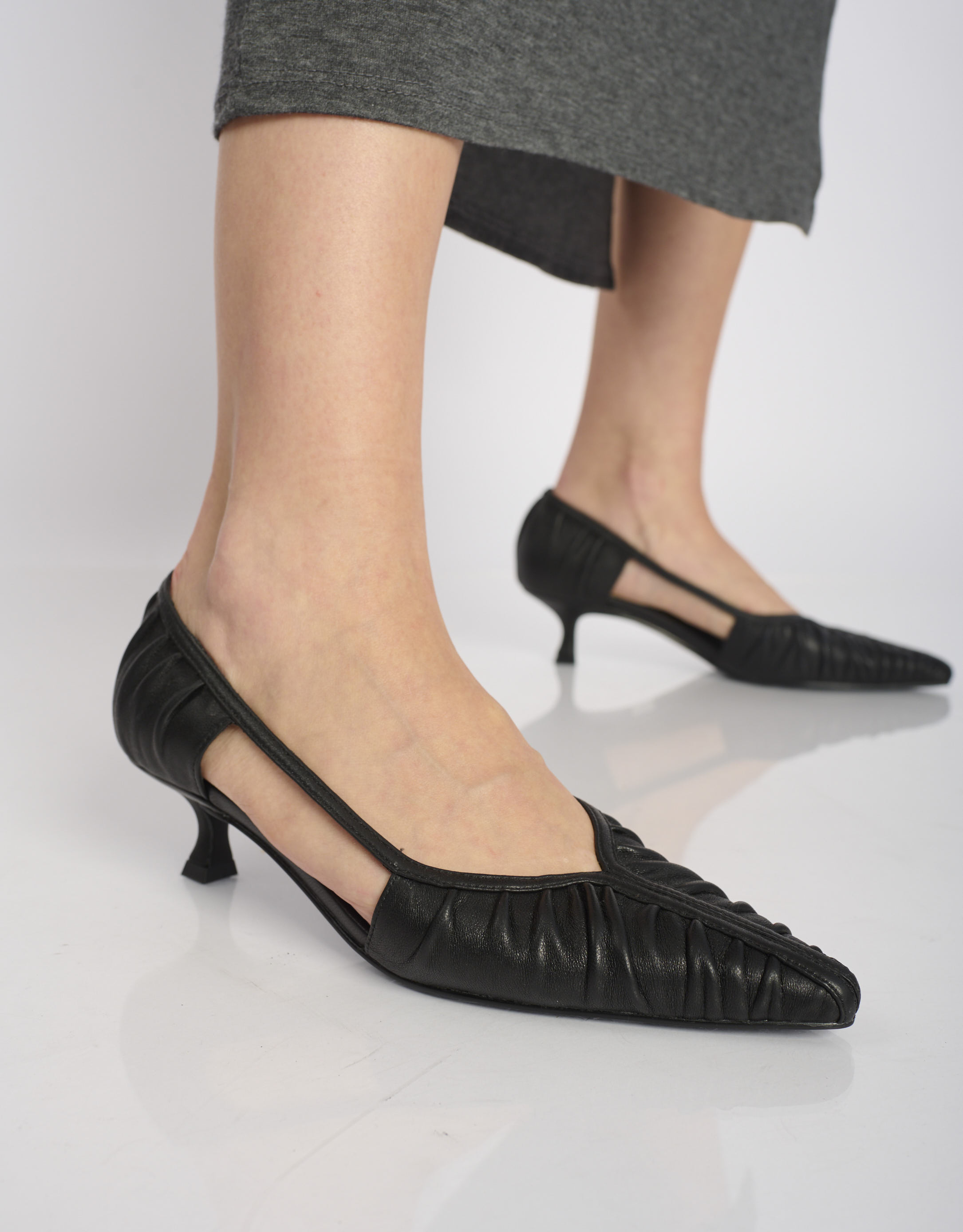 נעלי נשים -  - נעלי סירה עם עקב RIGEL - שחור3