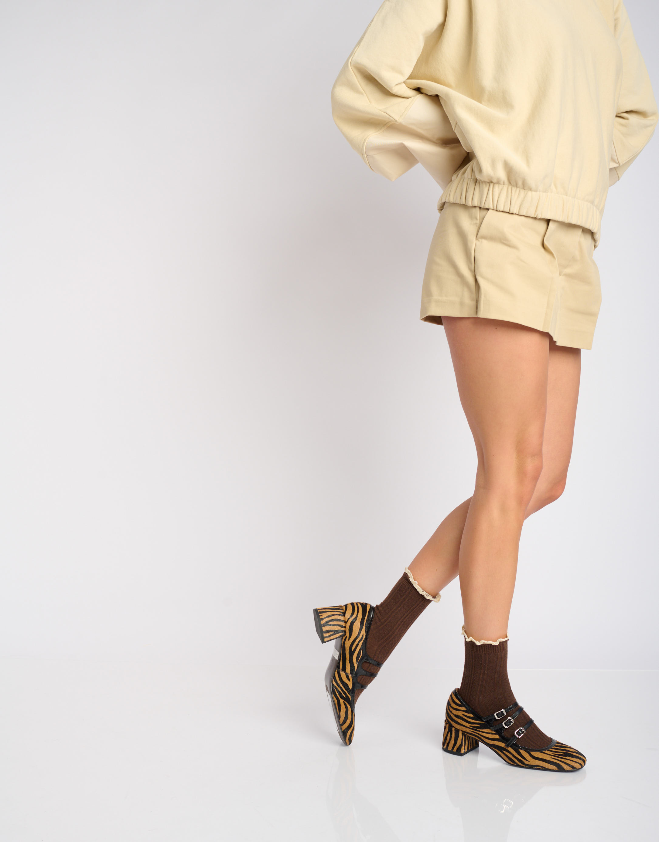 נעלי נשים -  - נעלי סירה עם הדפס CARDIFF - זברה3