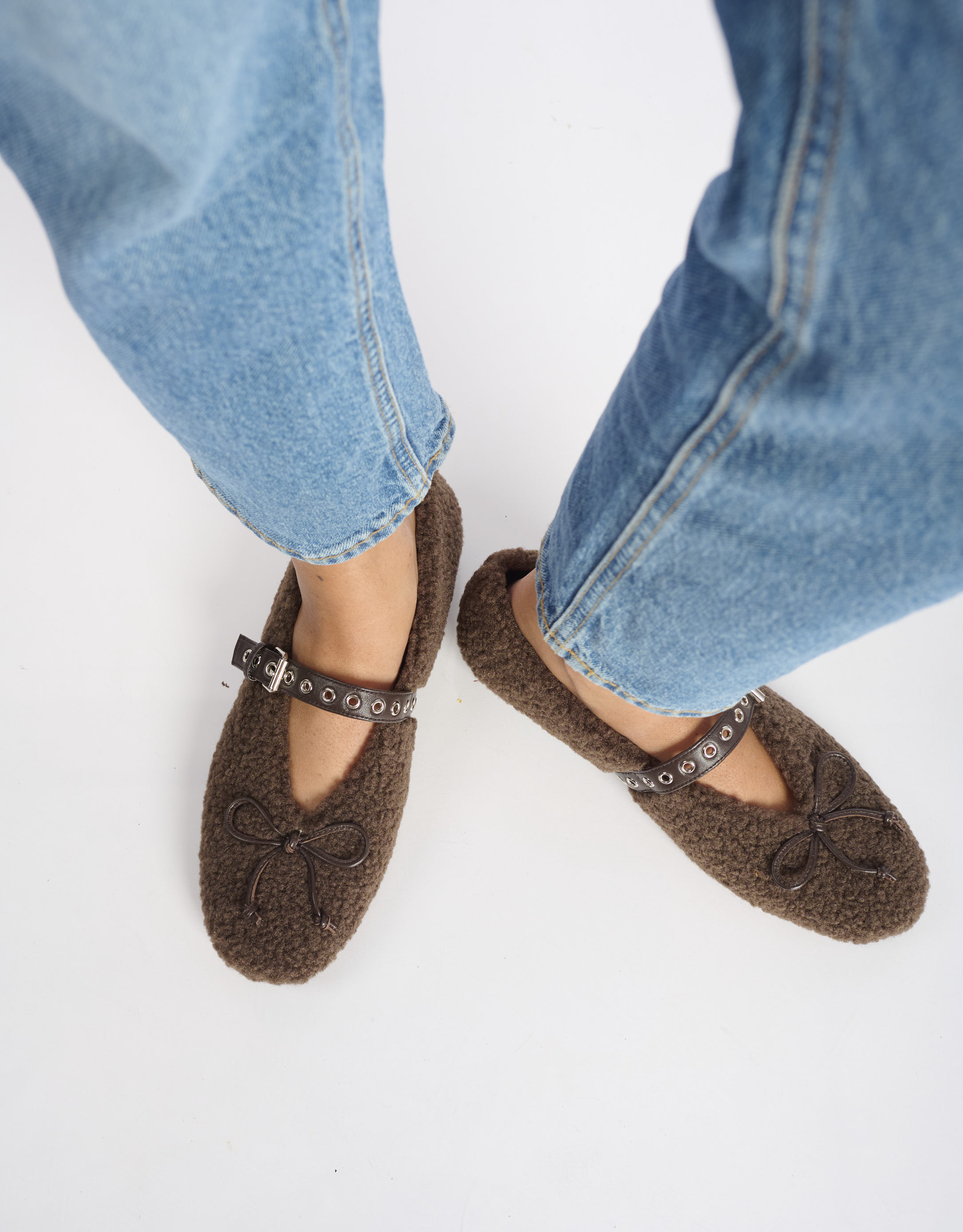 נעלי נשים -  - נעלי סירה שטוחות NASHIRA - חום כהה1