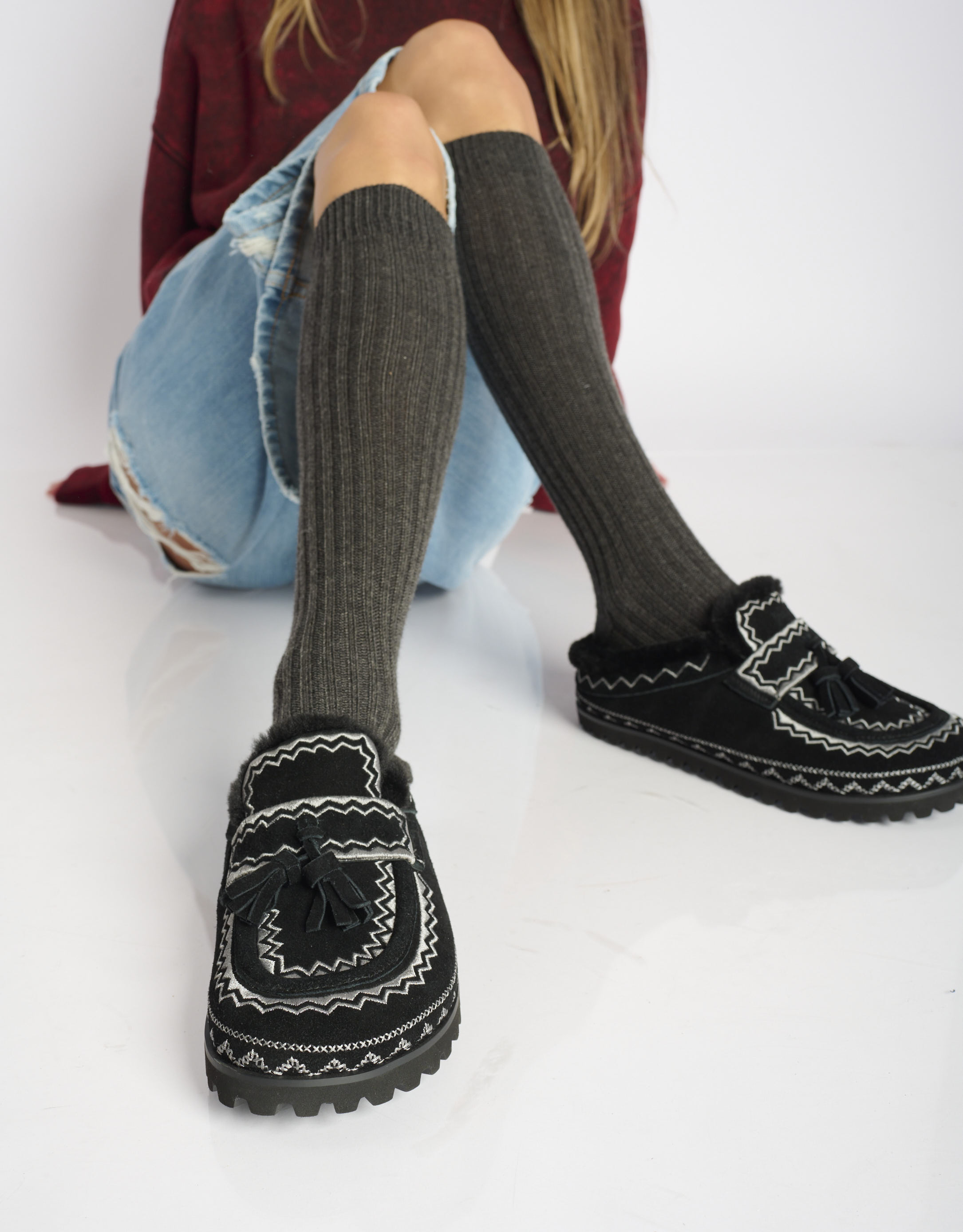 נעלי נשים -  - כפכפי זמש MERAK - שחור3