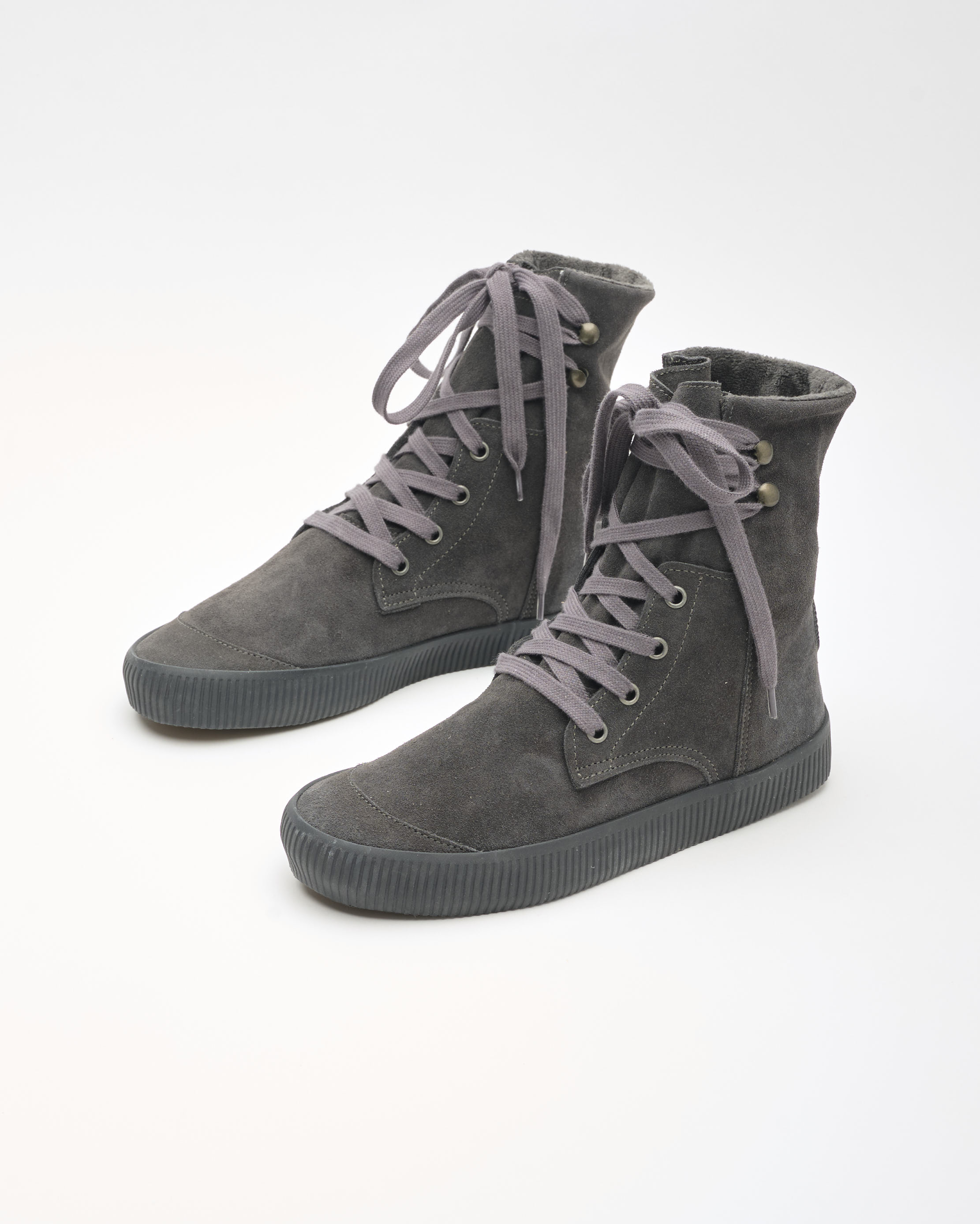 נעלי נשים - Aro - מגפוני זמש  שרוכים NOELLE - אפור2