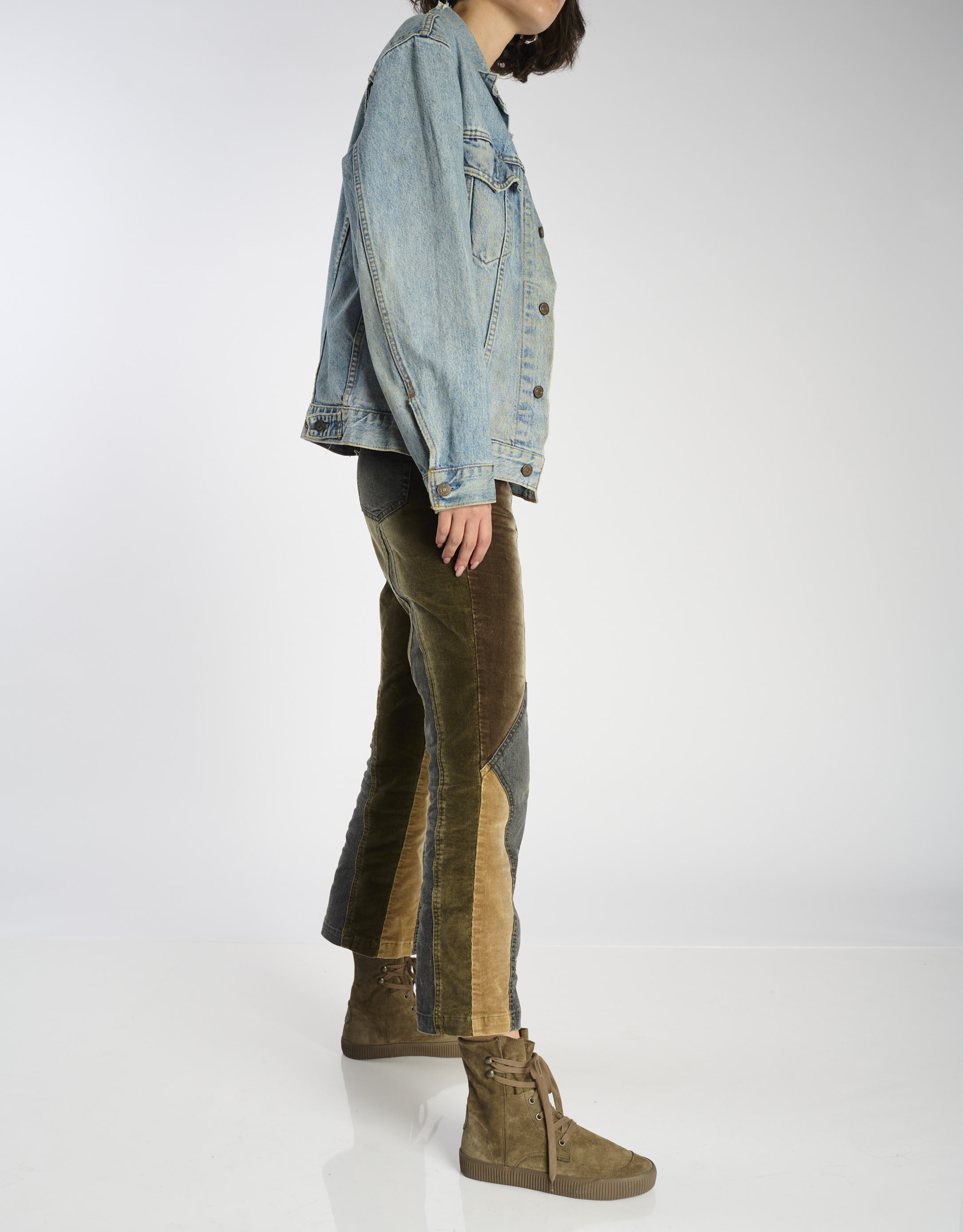 נעלי נשים - Aro - מגפוני זמש  שרוכים NOELLE - חום3