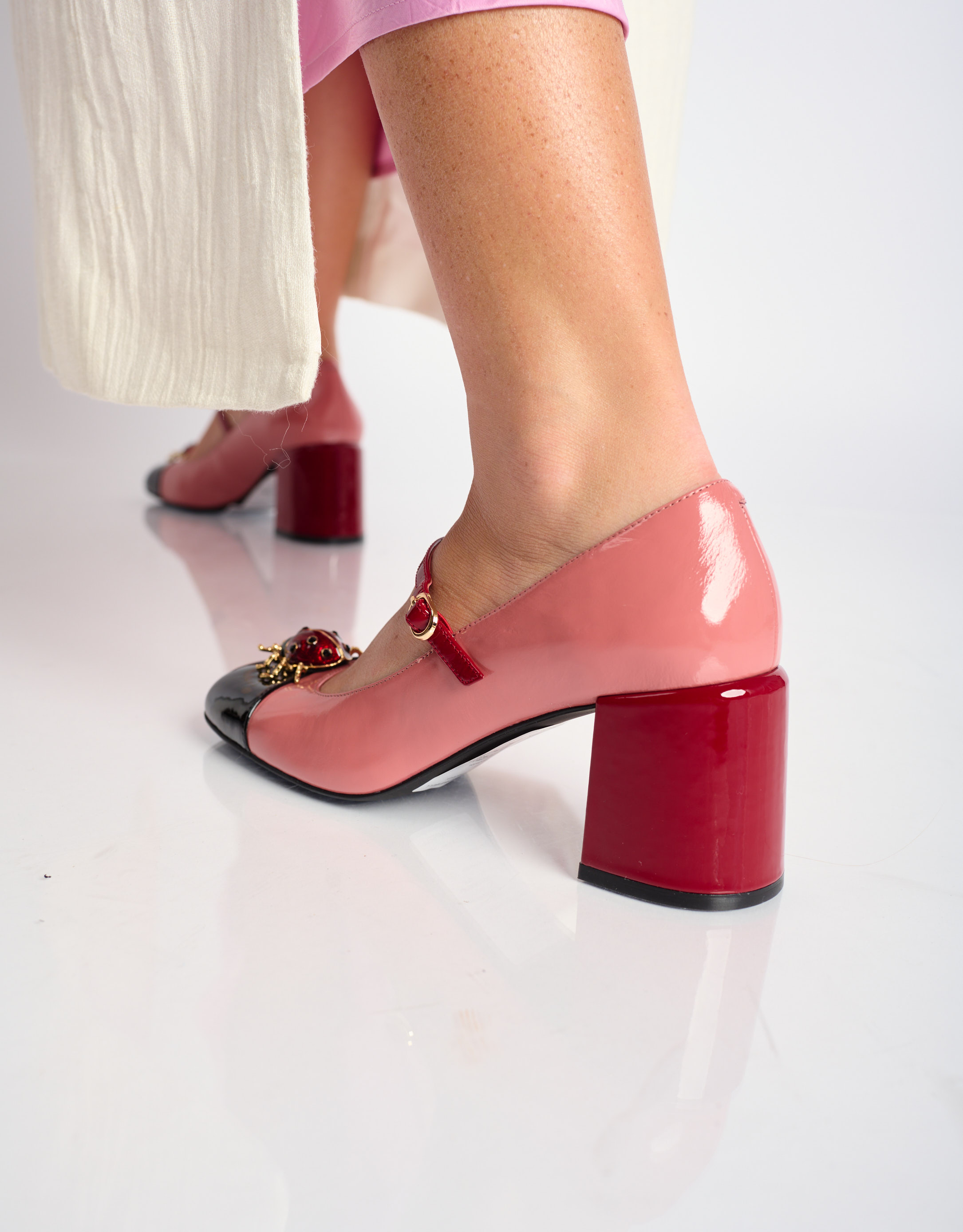 נעלי נשים - Jeffrey Campbell - נעלי בובה BEES KNEES - ורוד   אדום2