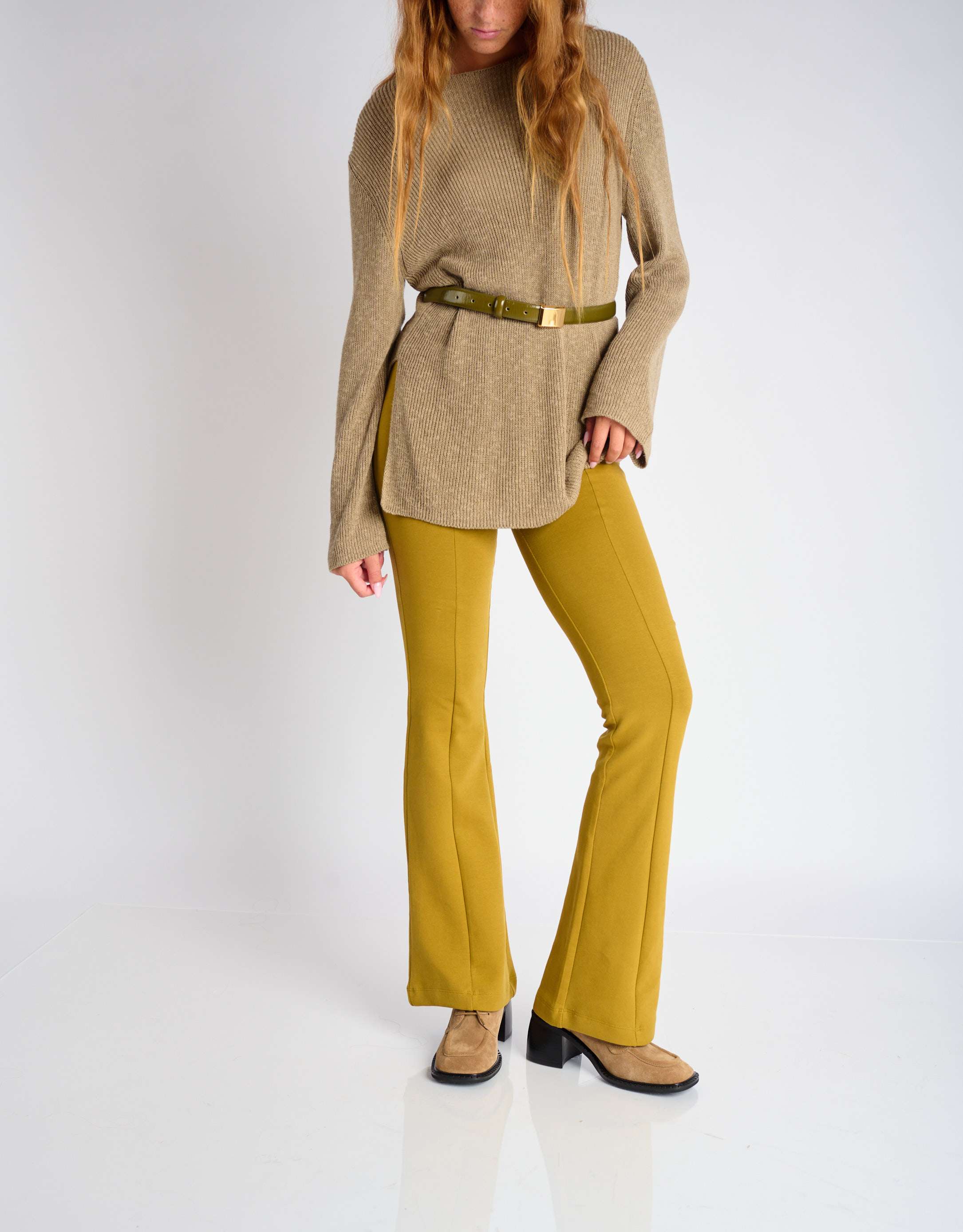 נעלי נשים - Jeffrey Campbell - נעלי זמש עם עקב DEMITRI - חום בהיר2