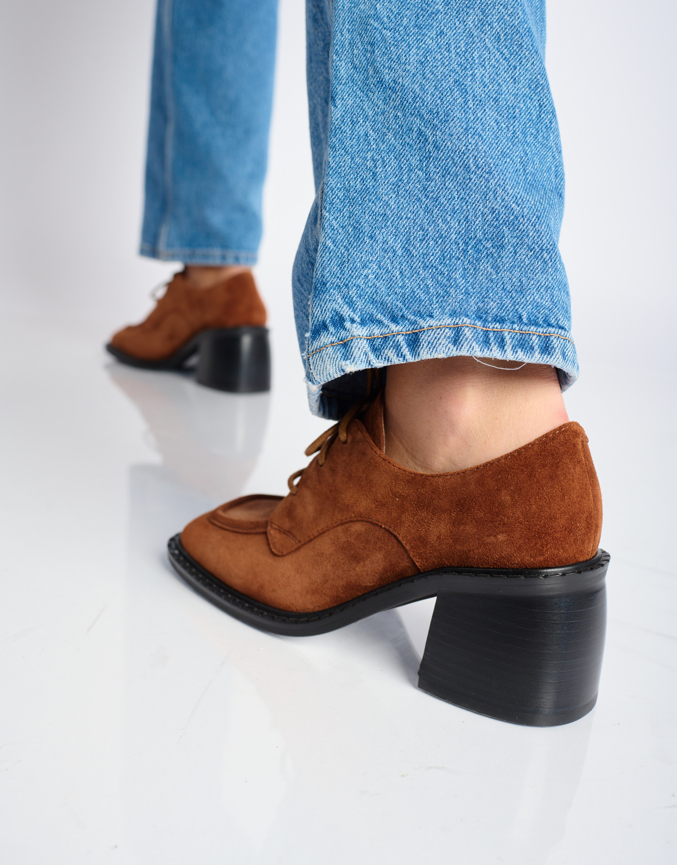 נעלי נשים - Jeffrey Campbell - נעלי זמש עם עקב DEMITRI - חום3