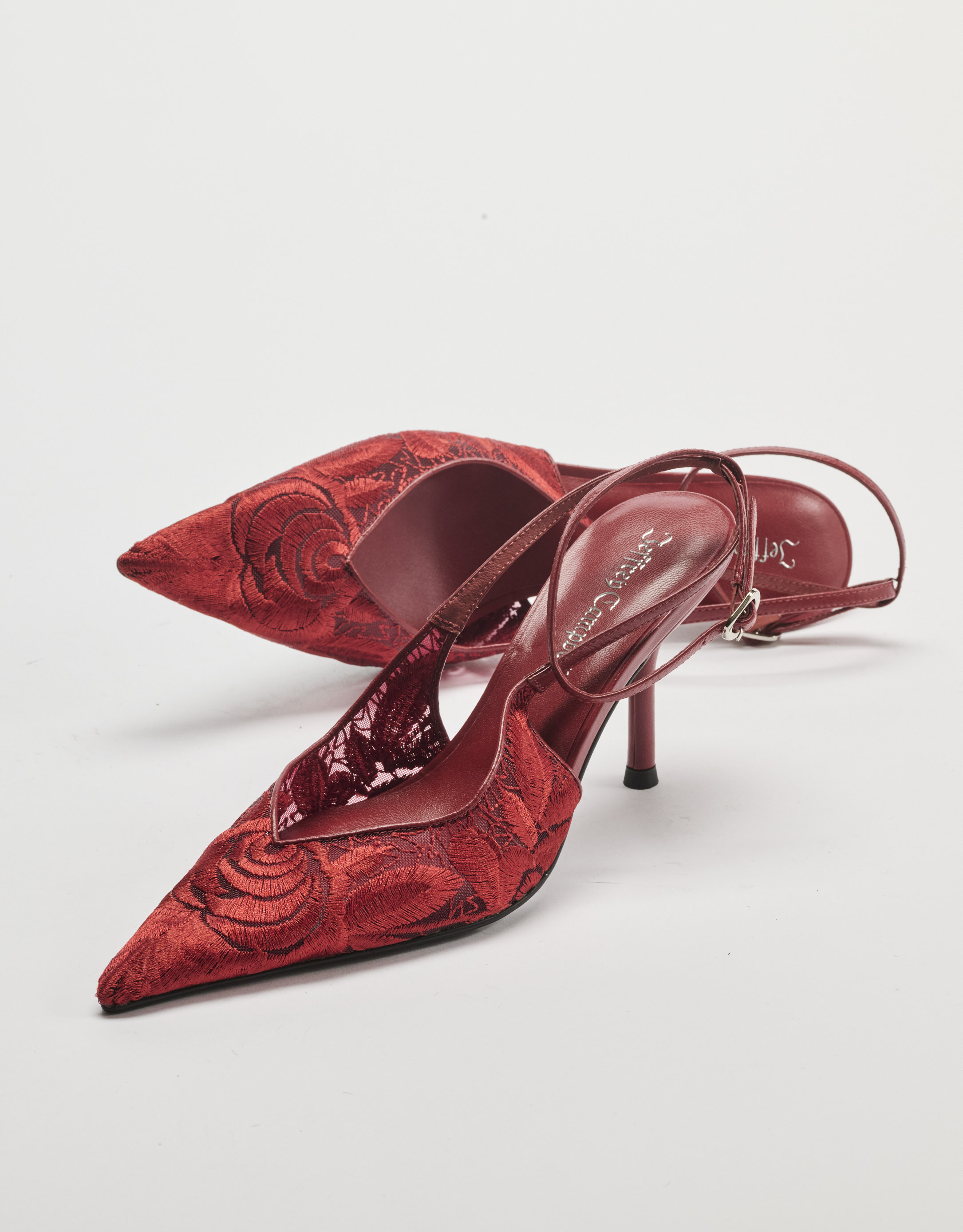 נעלי נשים - Jeffrey Campbell - נעלי סירה תחרה EXEC-L - חמרה1