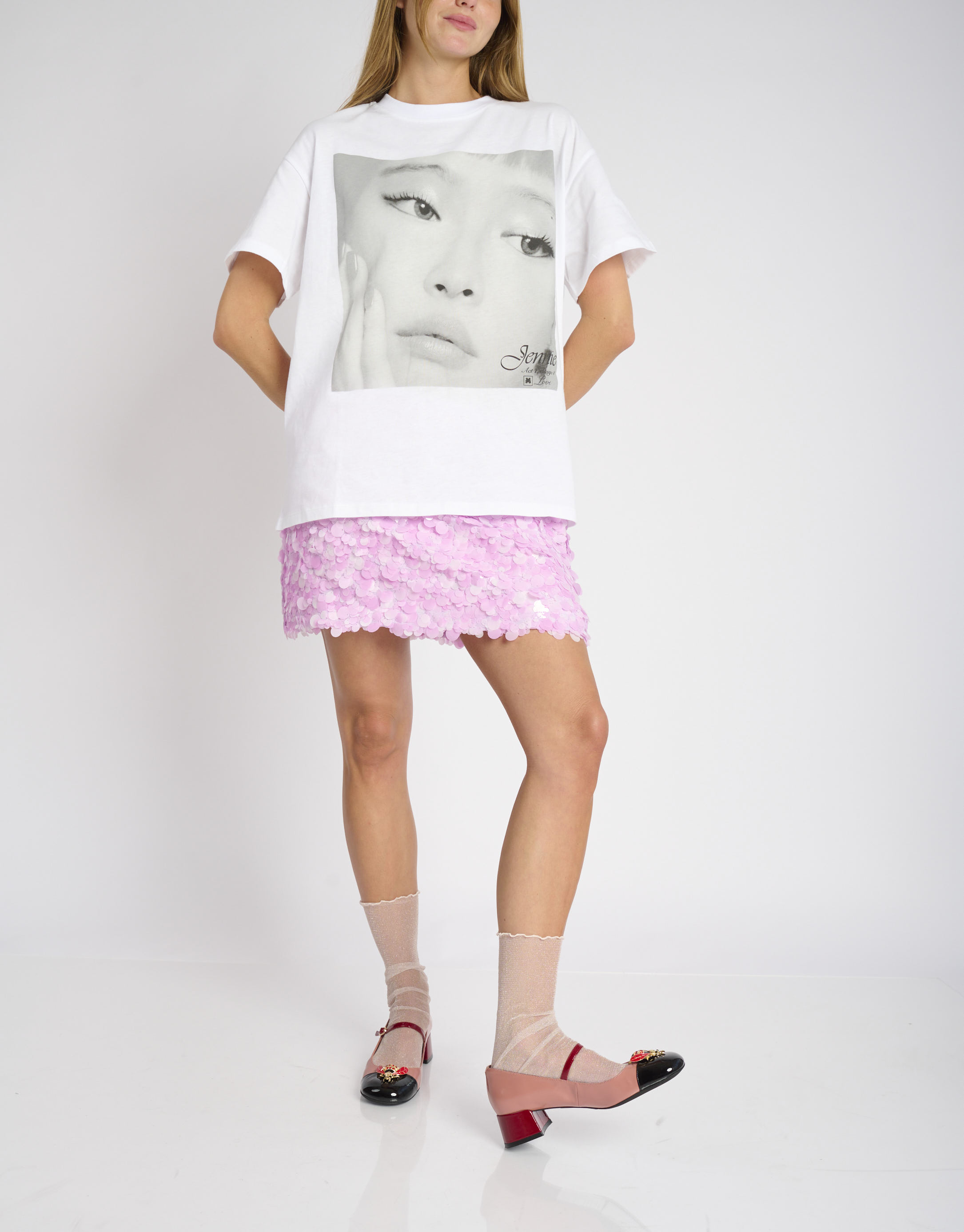 נעלי נשים - Jeffrey Campbell - נעלי בובה JITTERBURG - ורוד   אדום3