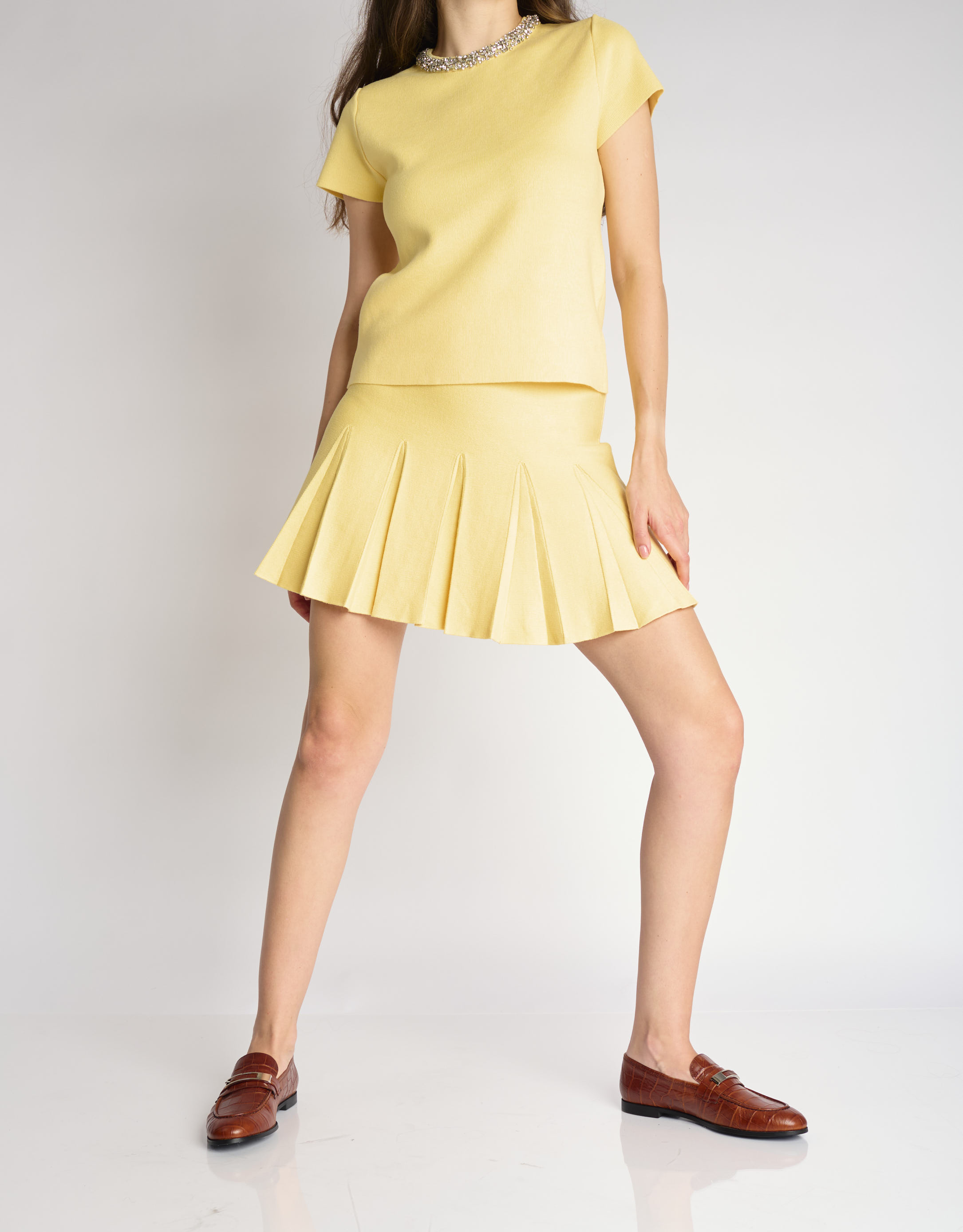 נעלי נשים - Jeffrey Campbell - מוקסינים LOAFED  קרוקו - חום3