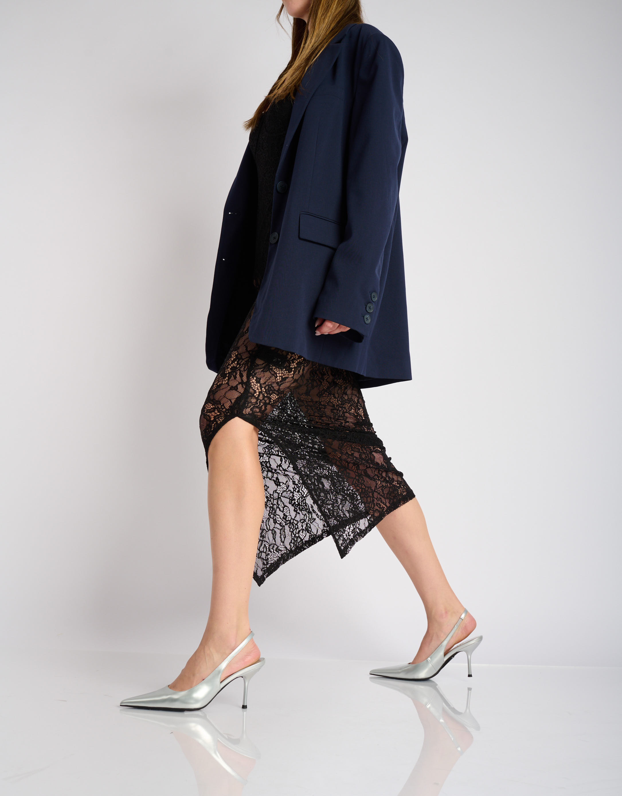 נעלי נשים - Jeffrey Campbell - נעלי סירה מטאליות LOFFICE - כסף1