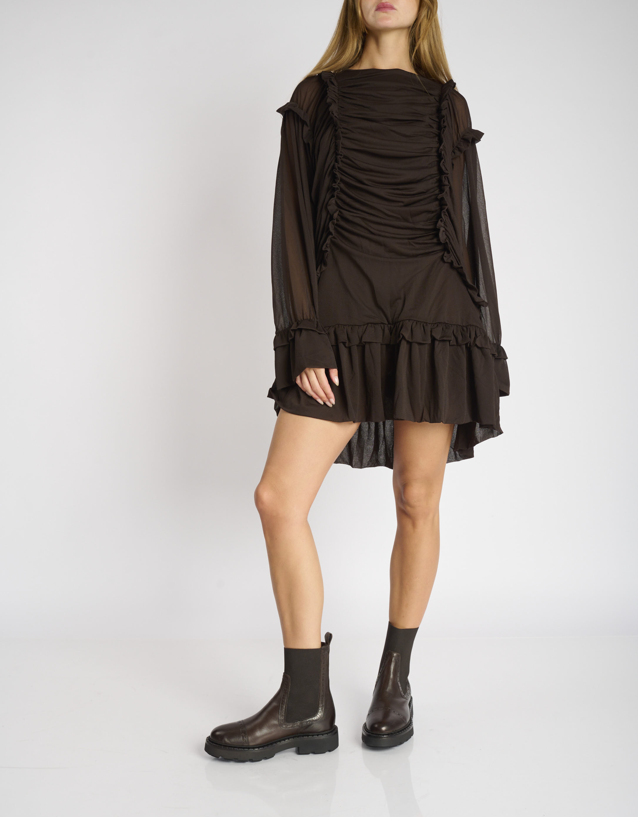 נעלי נשים - Mjus - מגפוני צ'לסי REBECCA - חום כהה1