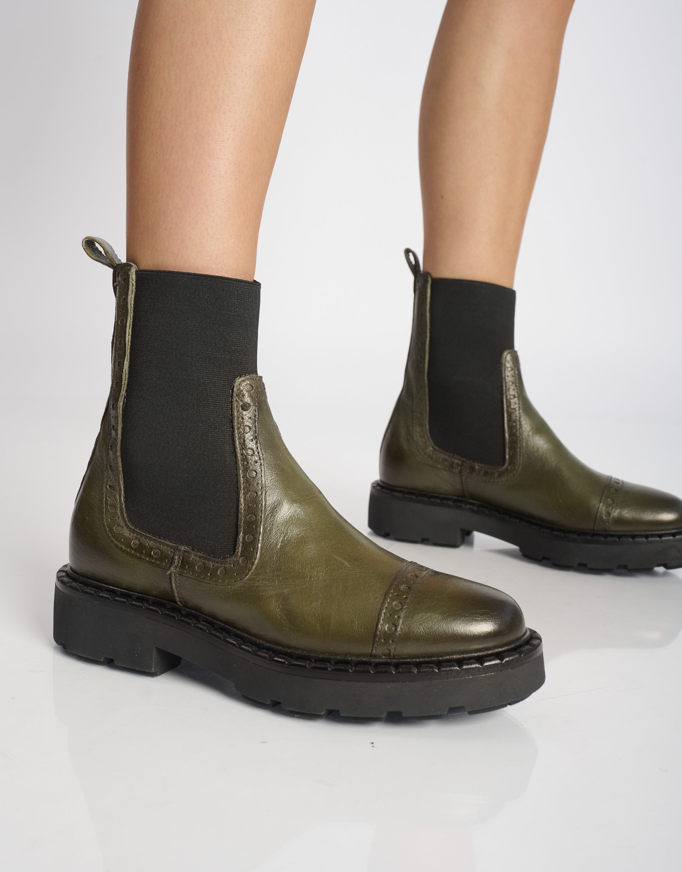 נעלי נשים - Mjus - מגפוני צ'לסי REBECCA - חאקי3