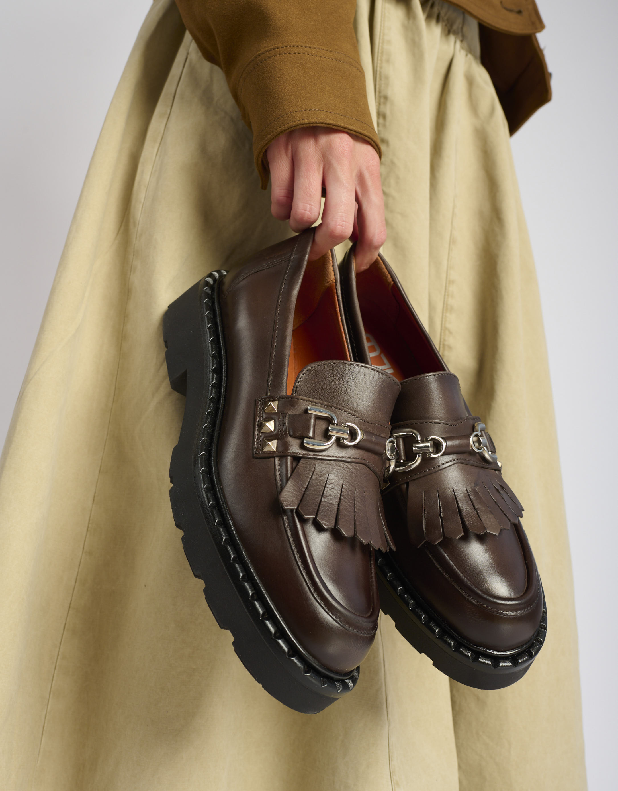 נעלי נשים - Mjus - נעלי מוקסין REBECCA - חום כהה1