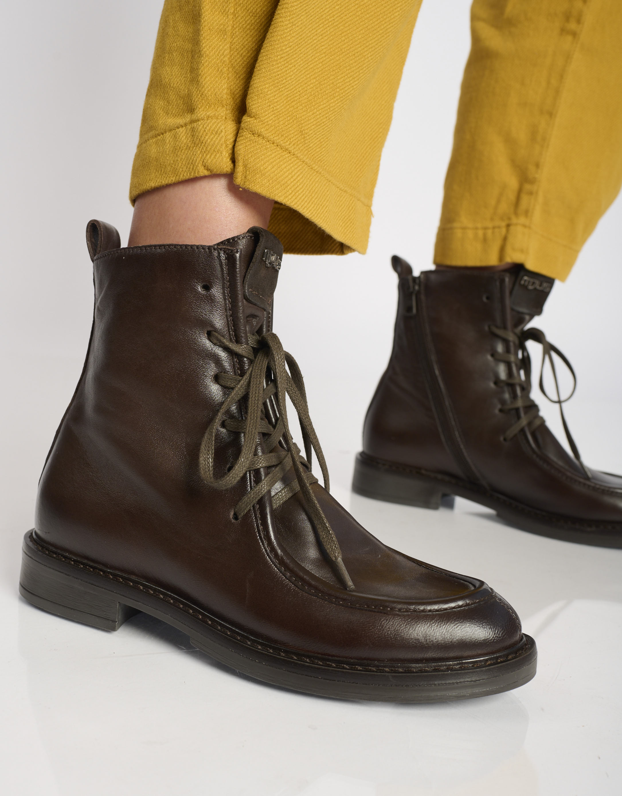 נעלי נשים - Mjus - מגפונים עם שרוכים FABIA - חום4