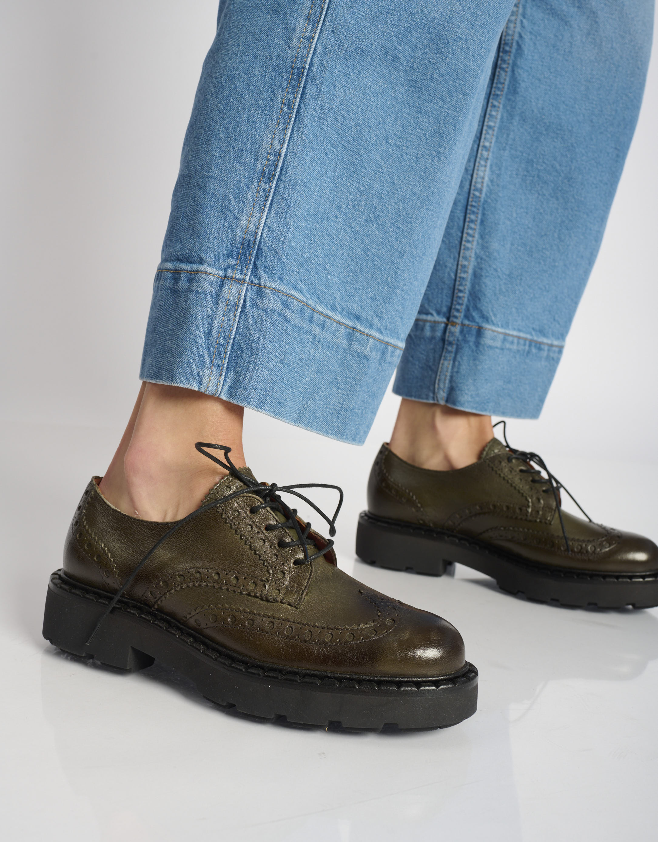 נעלי נשים - Mjus - נעליים עם שרוכים REBECCA - חאקי3