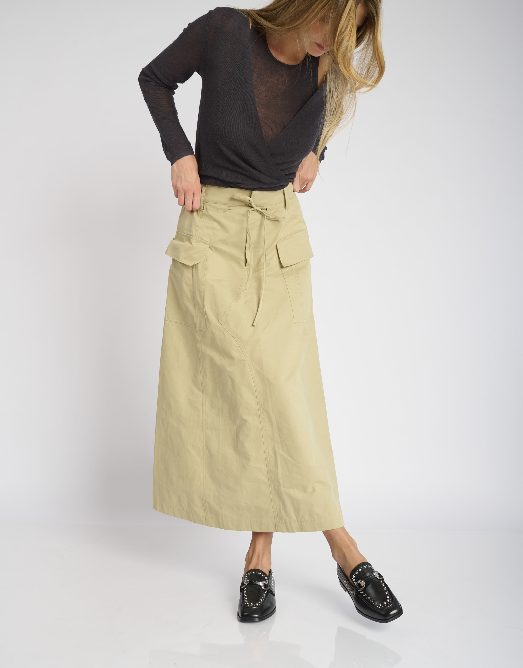 נעלי נשים - Mjus - מוקסינים VOLTERRA  ניטים - שחור3