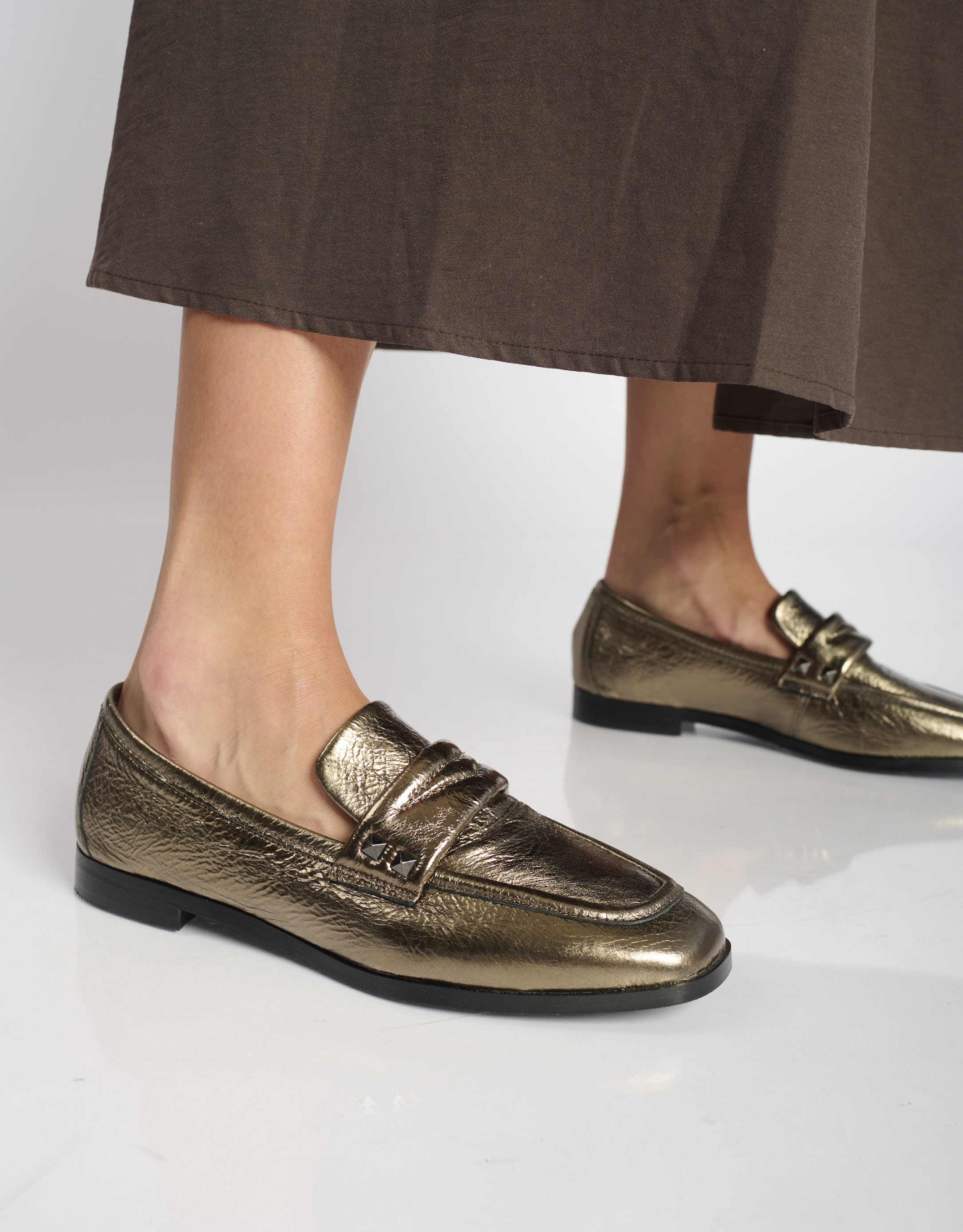 נעלי נשים - Mjus - נעלי מוקסין VOLTERRA - ברונזה4