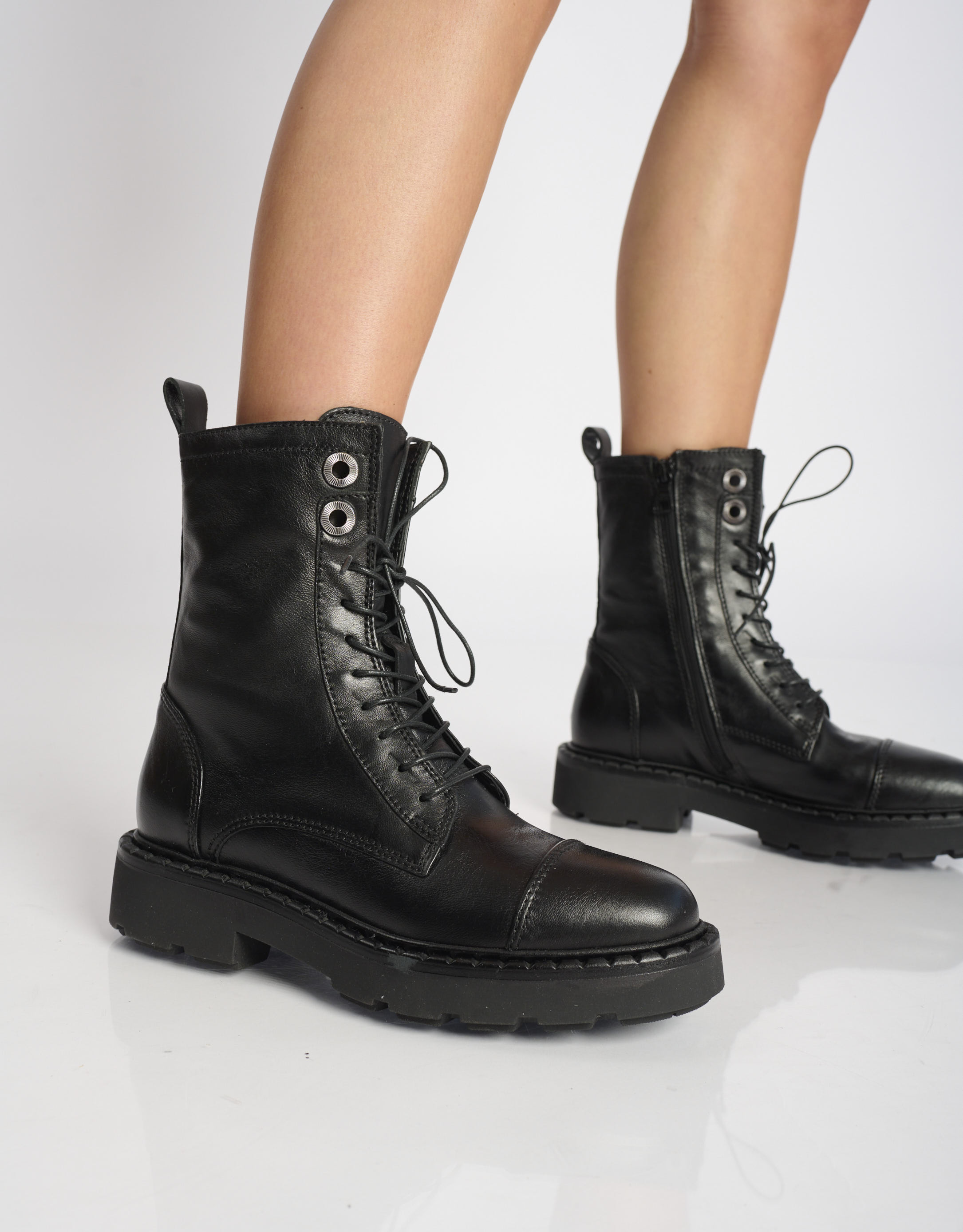 נעלי נשים - Mjus - מגפונים עם שרוכים REBECCA - שחור3