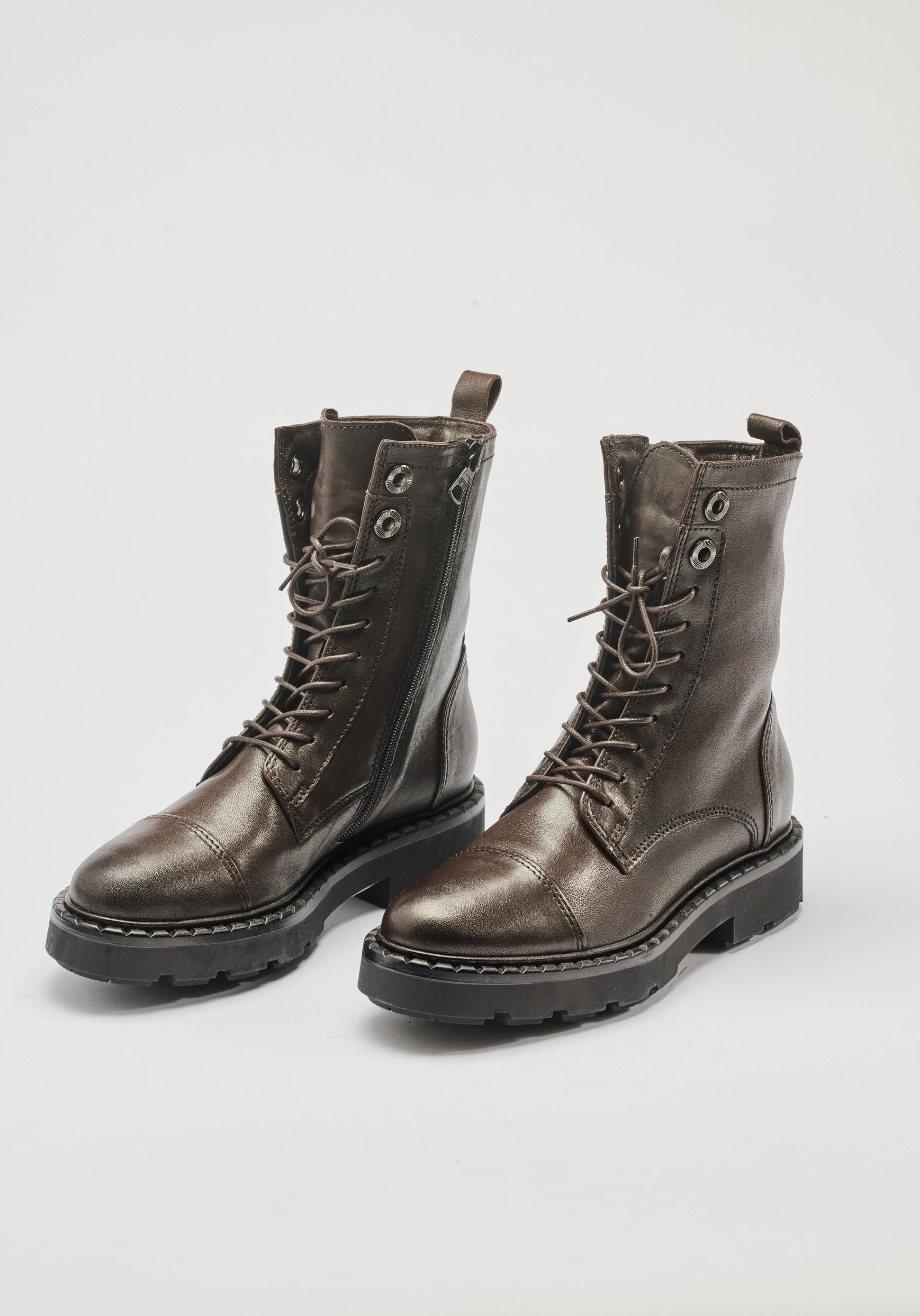 נעלי נשים - Mjus - מגפונים עם שרוכים REBECCA - חום4