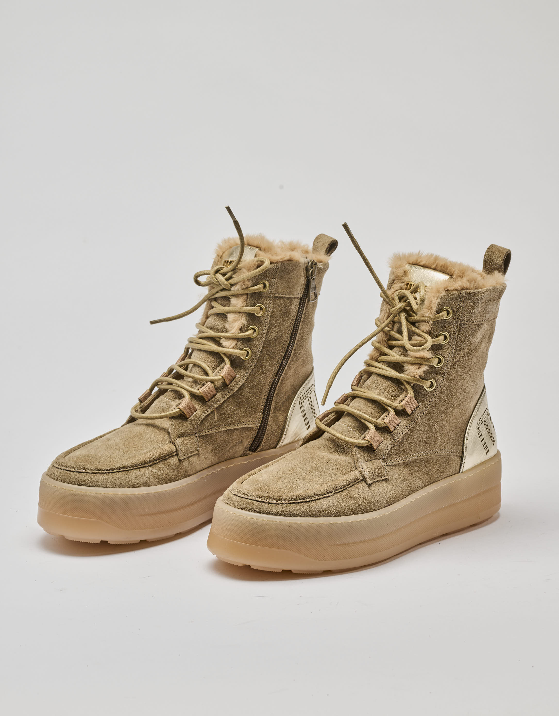 נעלי נשים - Mjus - סניקרס זמש גבוהות LURDES - בז'2