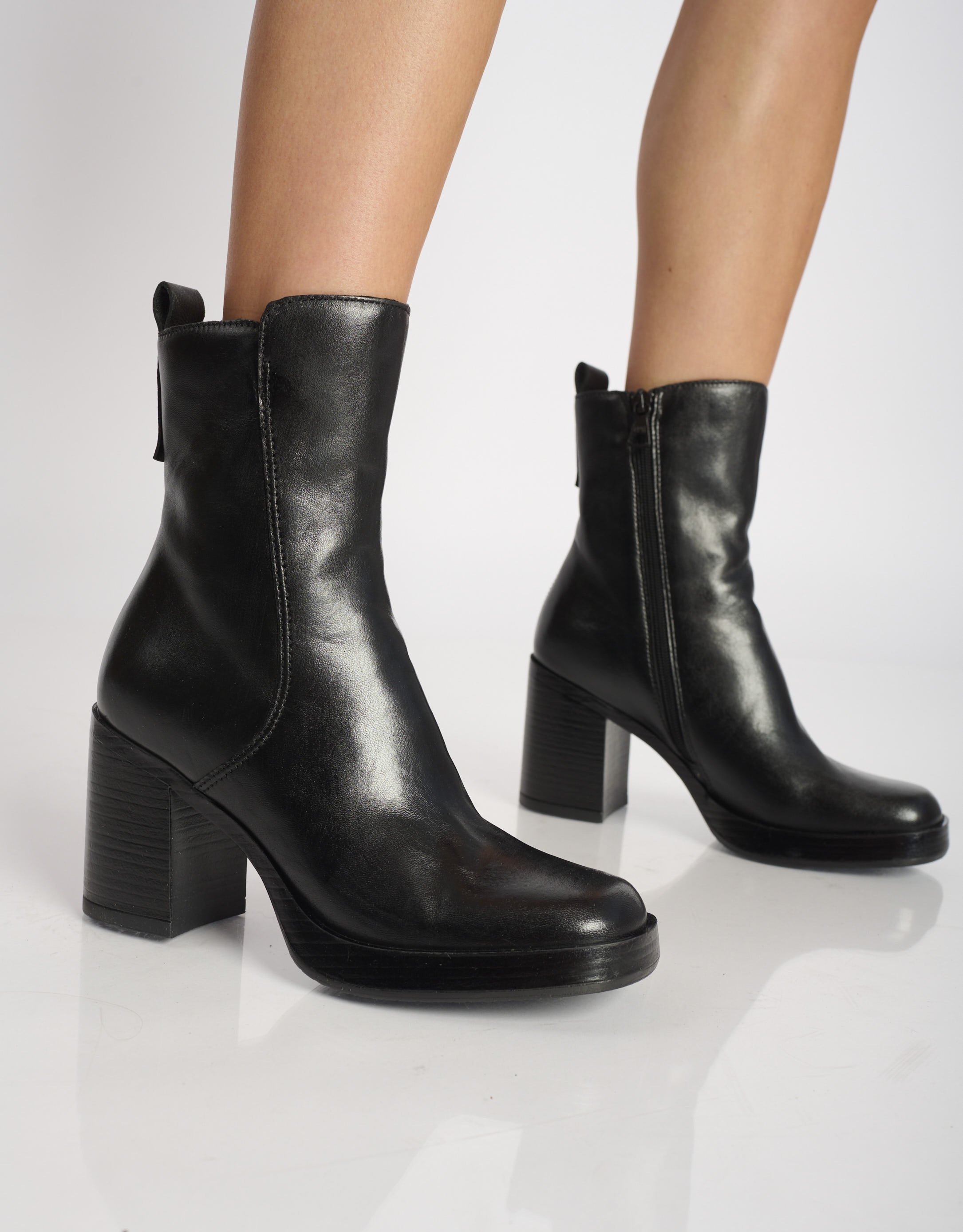 נעלי נשים - Mjus - מגפונים עם עקב MICAELA - שחור2