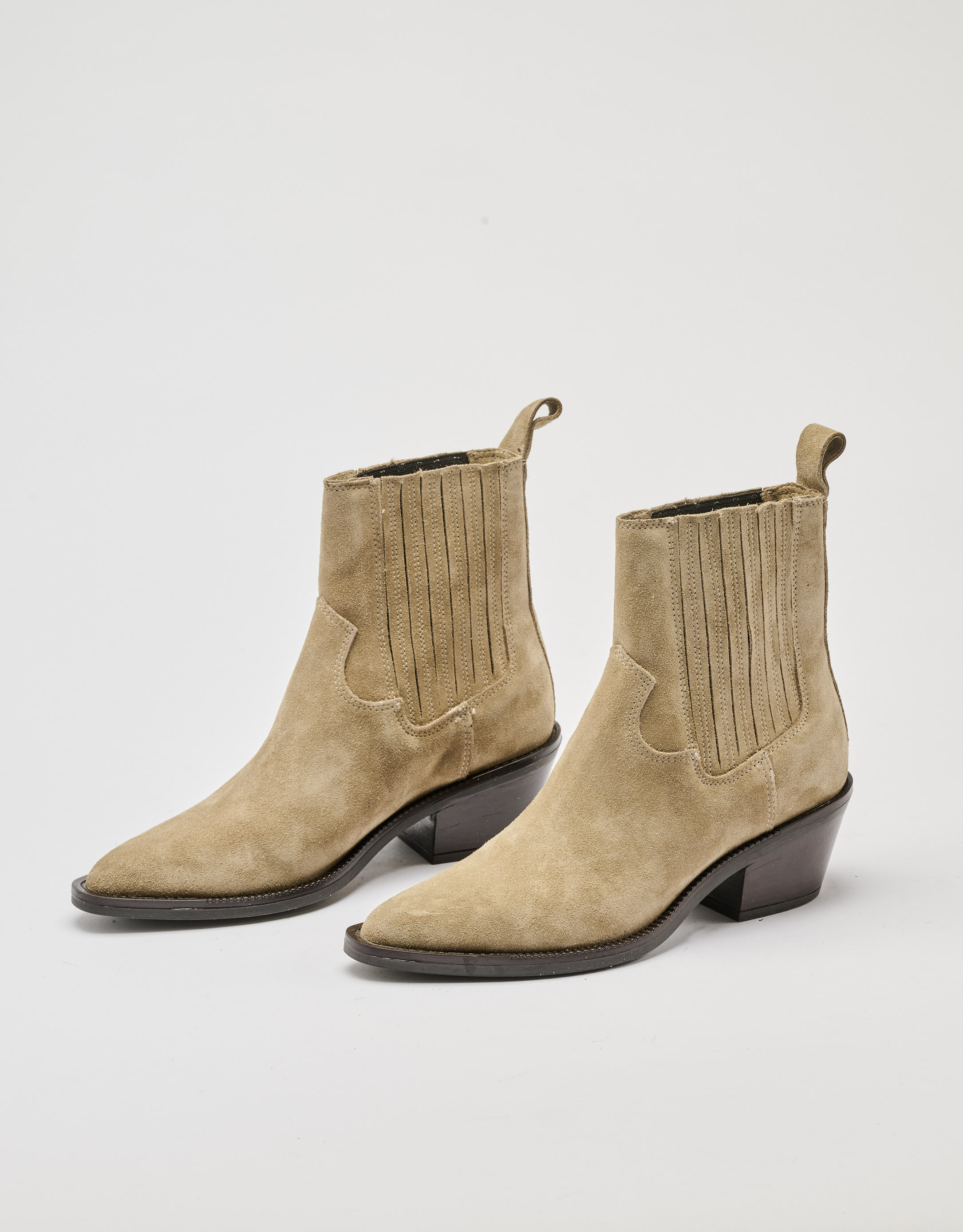 נעלי נשים - Mjus - מגפוני זמש TERESA - בז'2