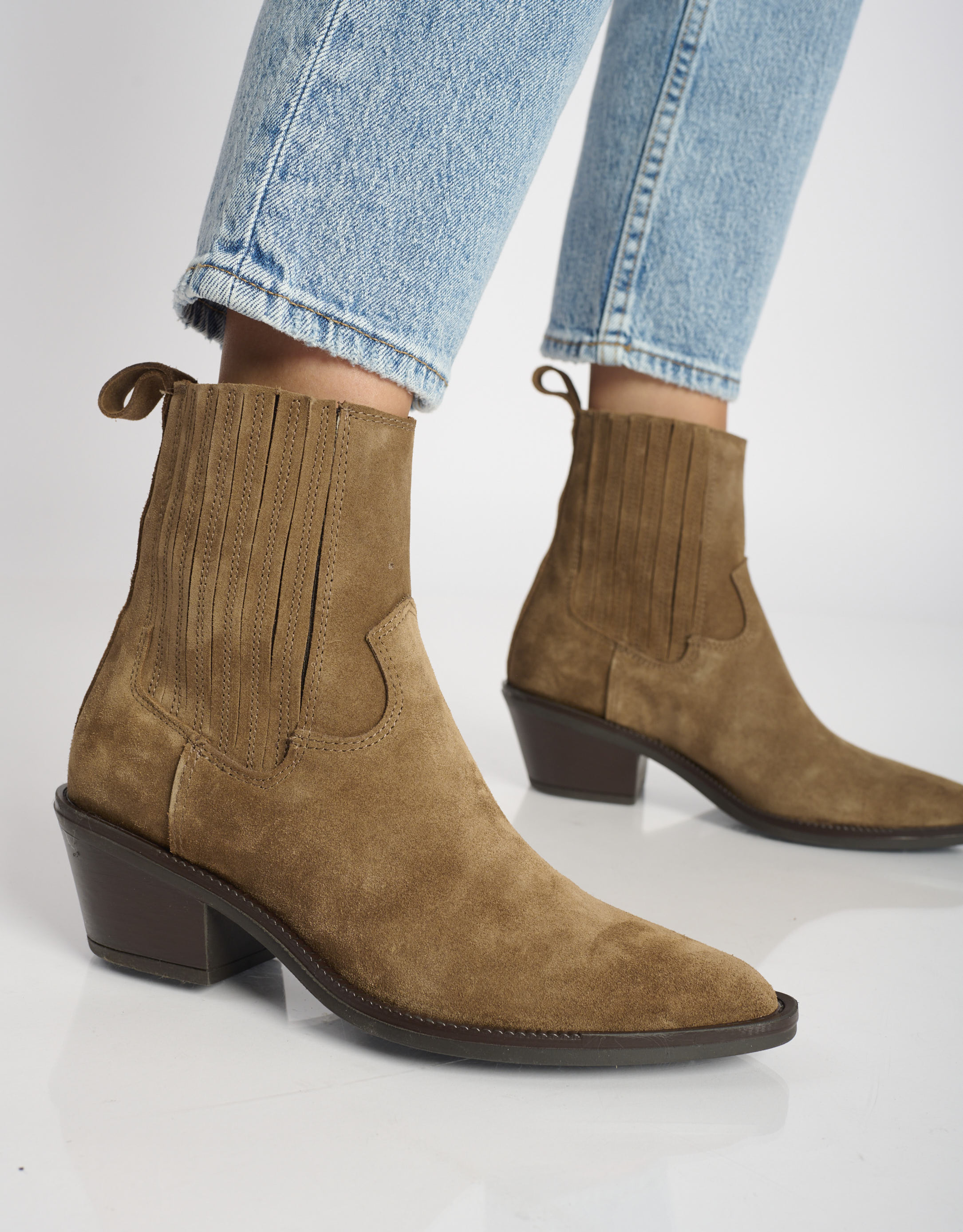 נעלי נשים - Mjus - מגפוני זמש TERESA - חום3