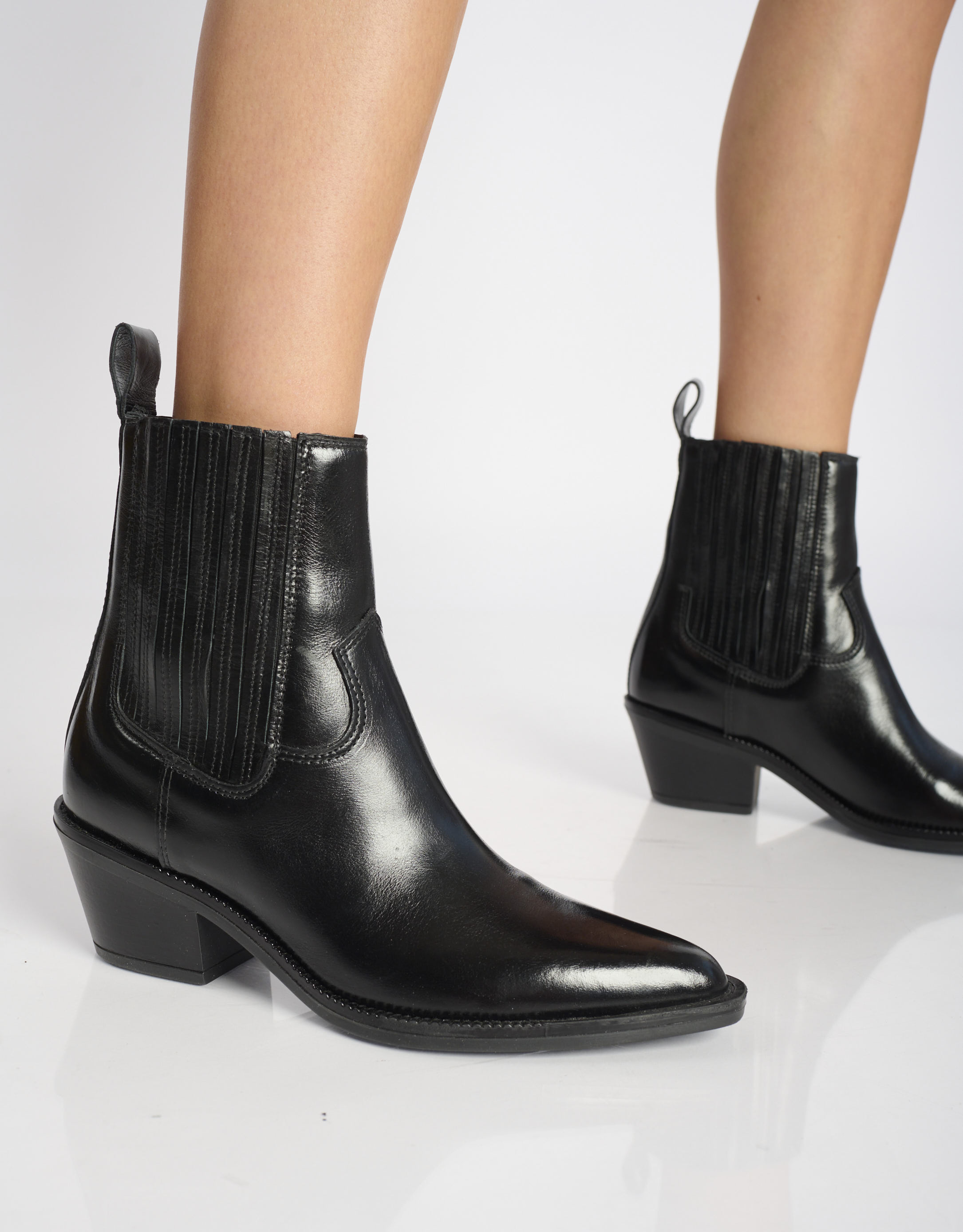 נעלי נשים - Mjus - מגפוני עור TERESA - שחור4