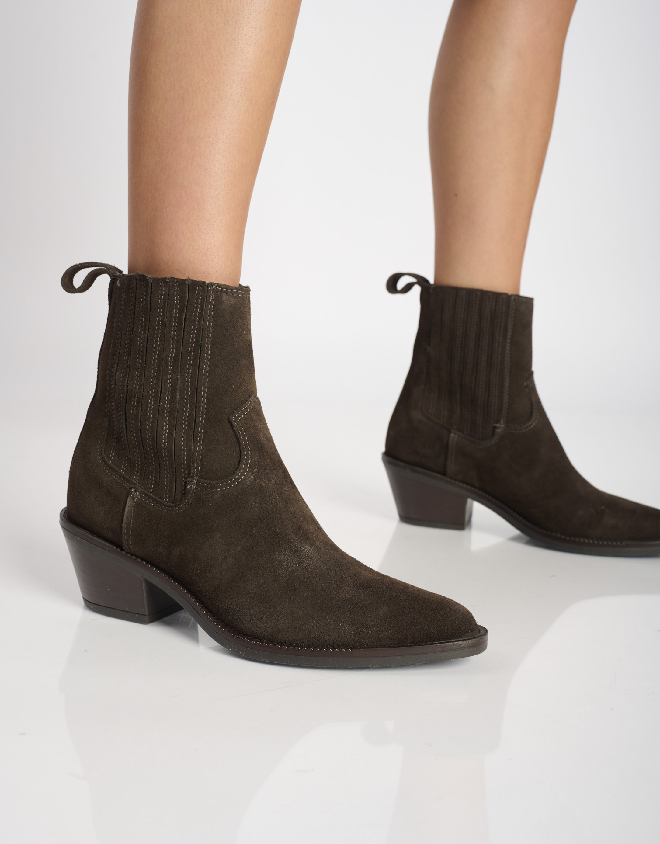 נעלי נשים - Mjus - מגפוני זמש TERESA - חום כהה4