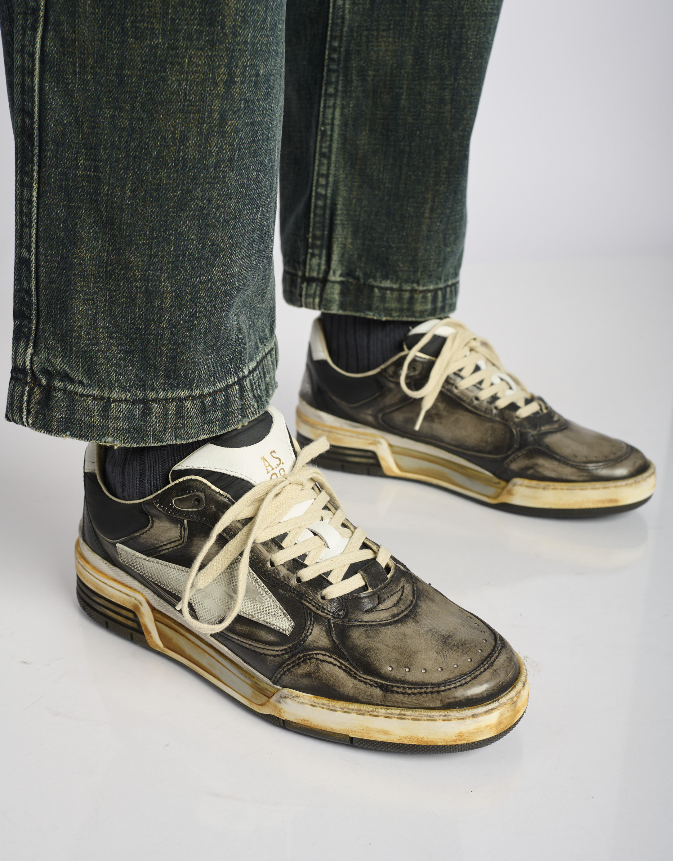 נעלי גברים - A.S. 98 - סניקרס עור BOXIL1 - שחור מיוחד4