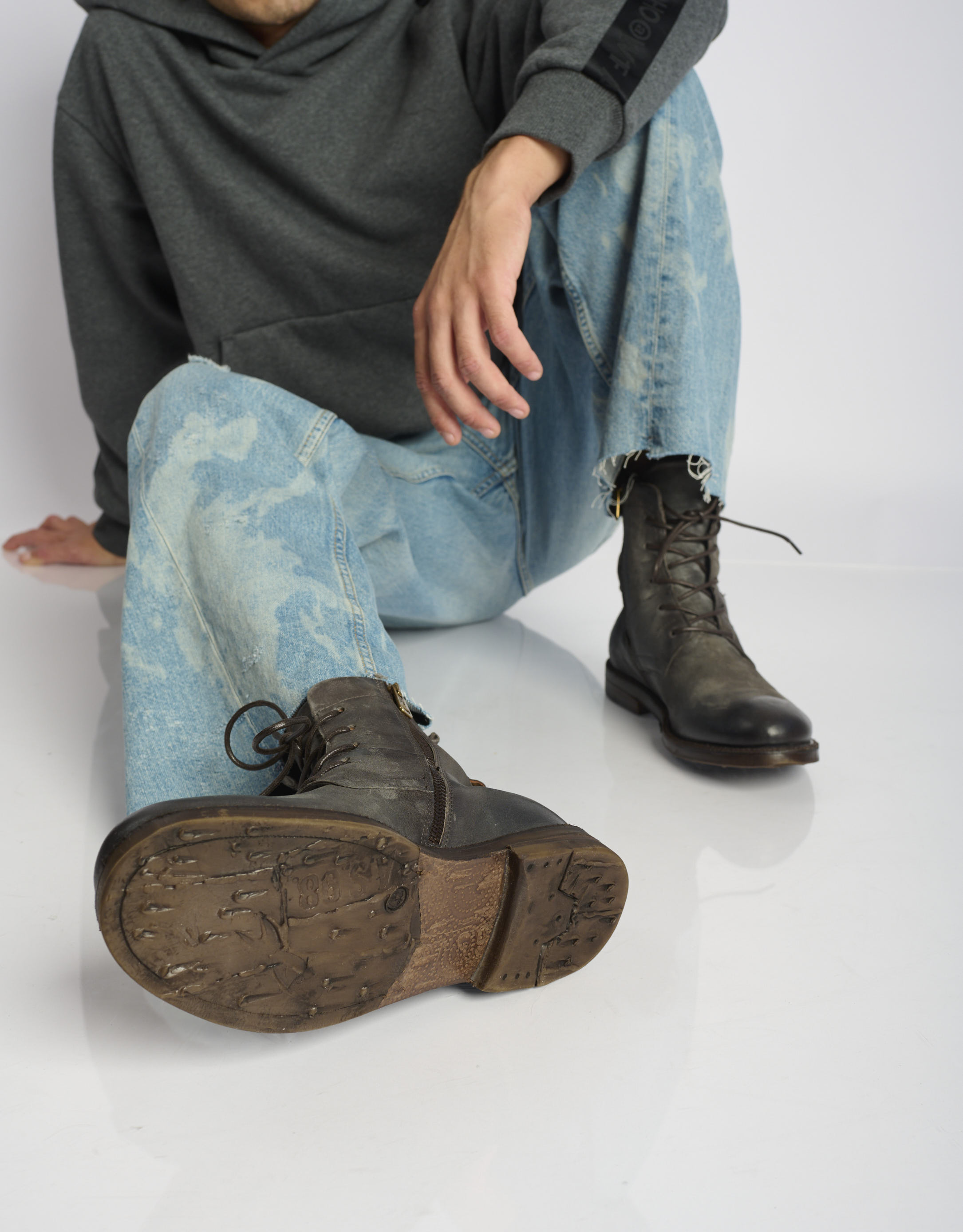 נעלי גברים - A.S. 98 - נעליים גבוהות SAMURAI B - אפור כהה1