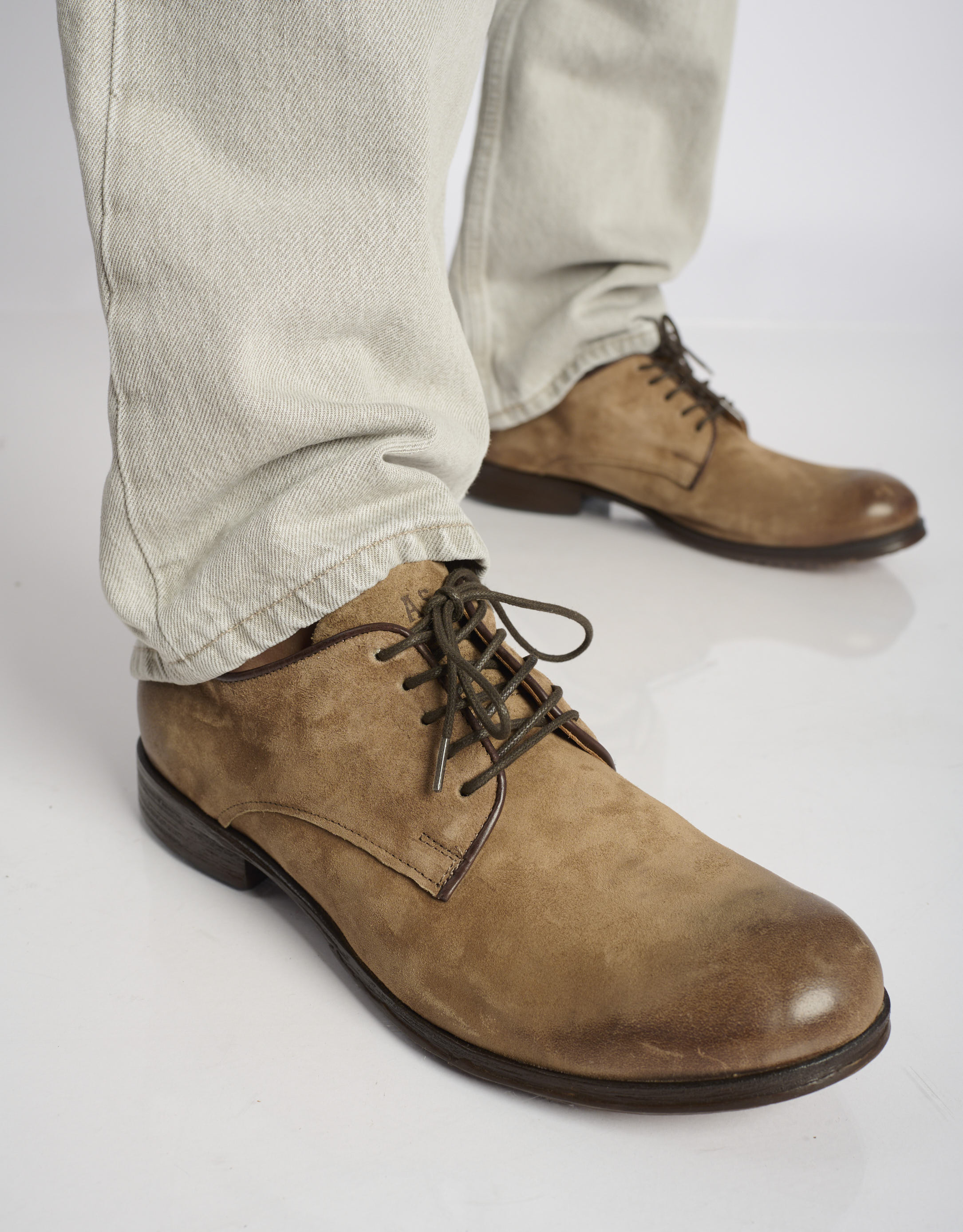 נעלי גברים - A.S. 98 - נעלי נובוק CLASH - חום בהיר3