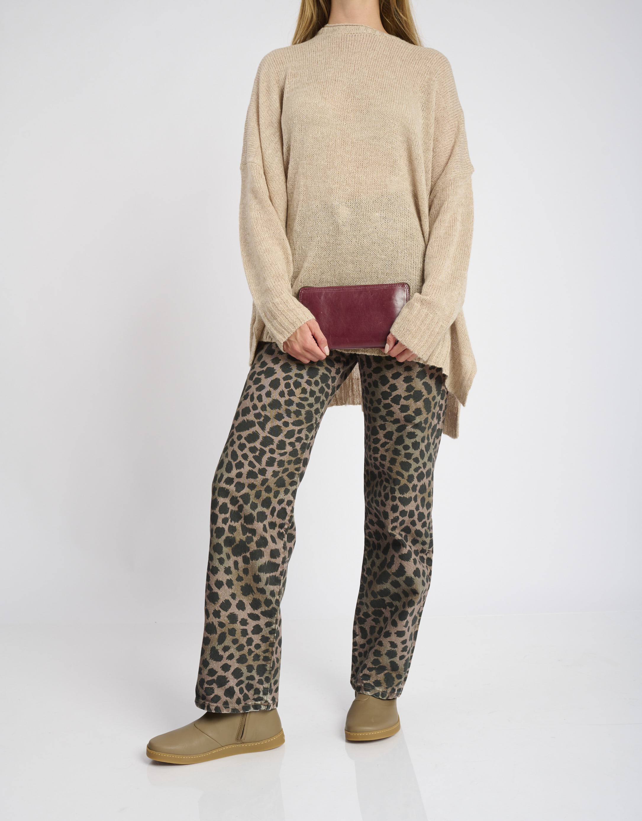 נעלי נשים - A.S. 98 - ארנק עור מלבני גדול - בורדו3