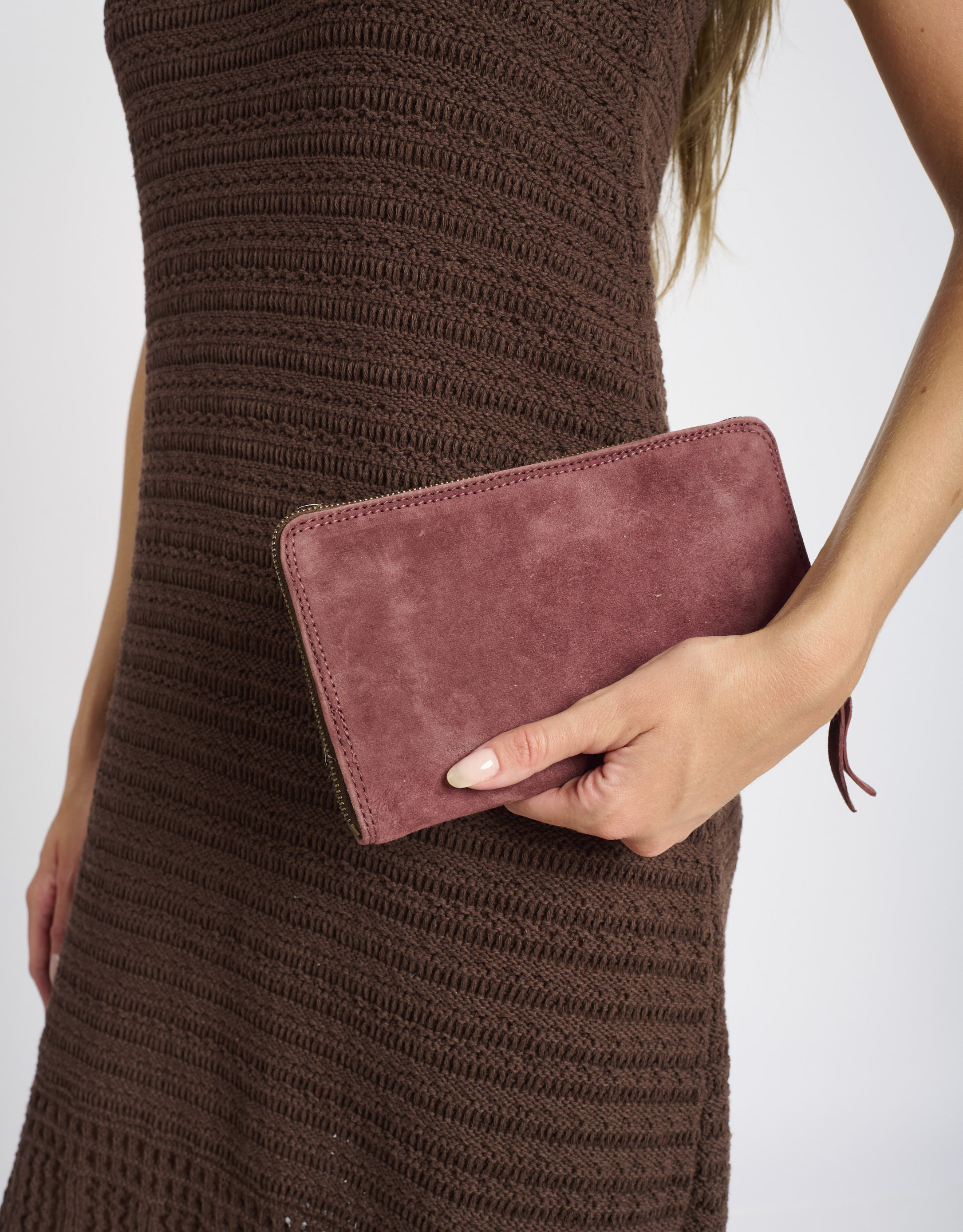 נעלי נשים - A.S. 98 - ארנק זמש מלבני גדול - בורדו1